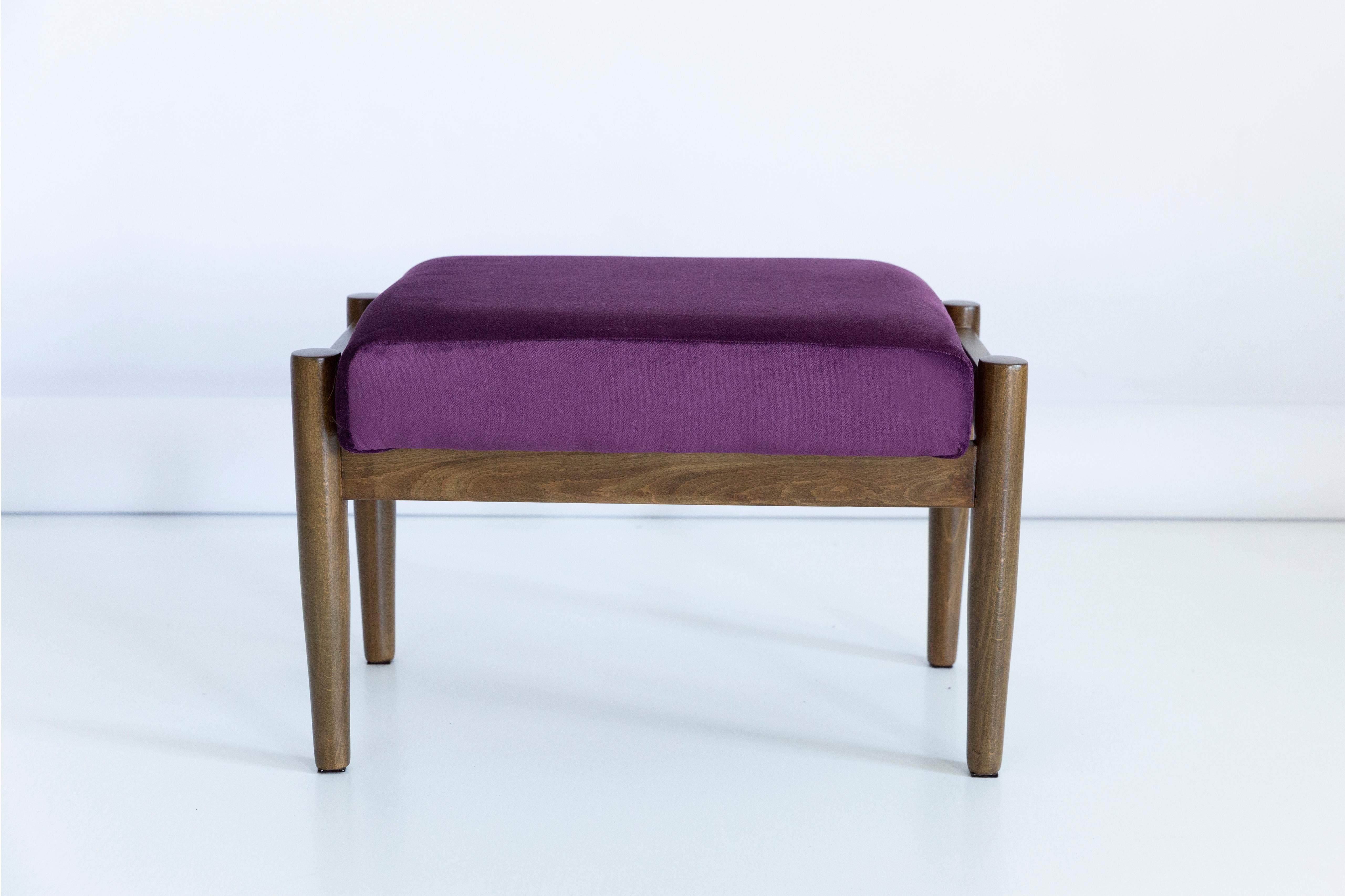 Polonais Tabouret vintage violet prune du 20ème siècle, Edmund Homa, années 1960 en vente