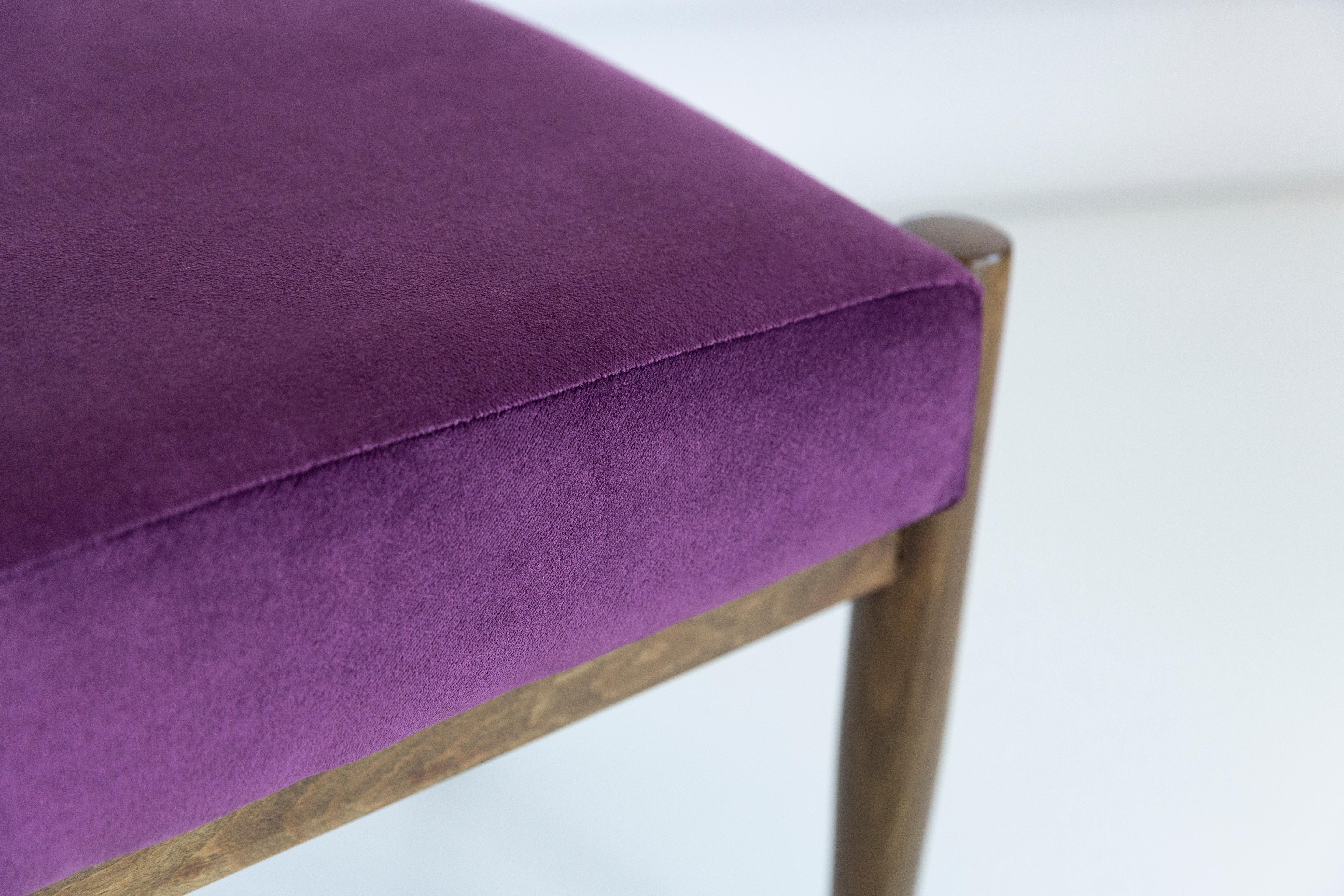 Polish 20th Century Plum Violet Vintage Stool, Edmund Homa, 1960s For Sale