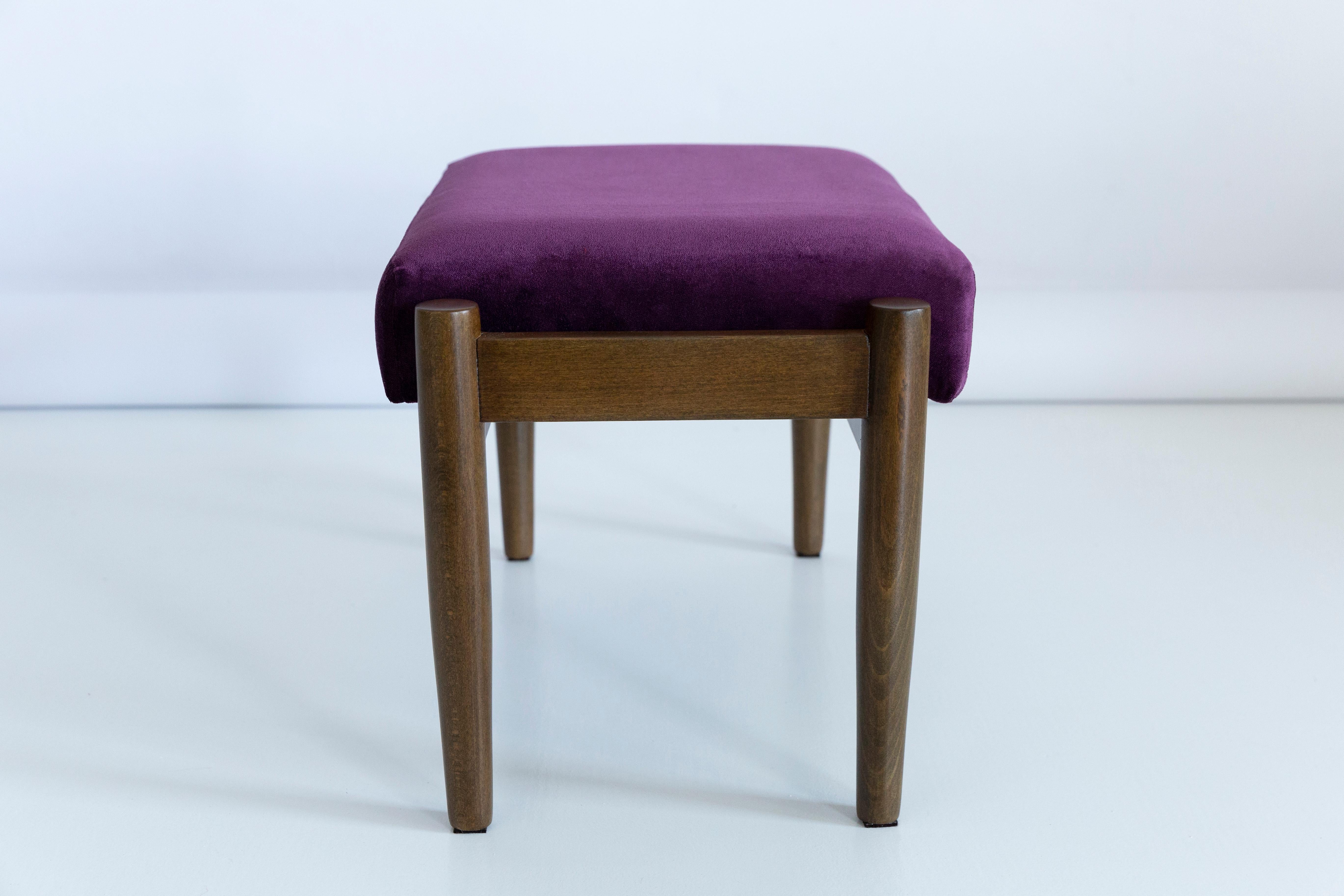 Hand-Crafted 20th Century Plum Violet Vintage Stool, Edmund Homa, 1960s For Sale