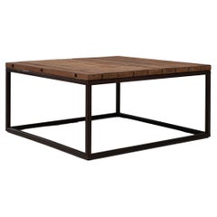 Couchtisch aus poliertem Metall des 20. Jahrhunderts mit Holzplatte
