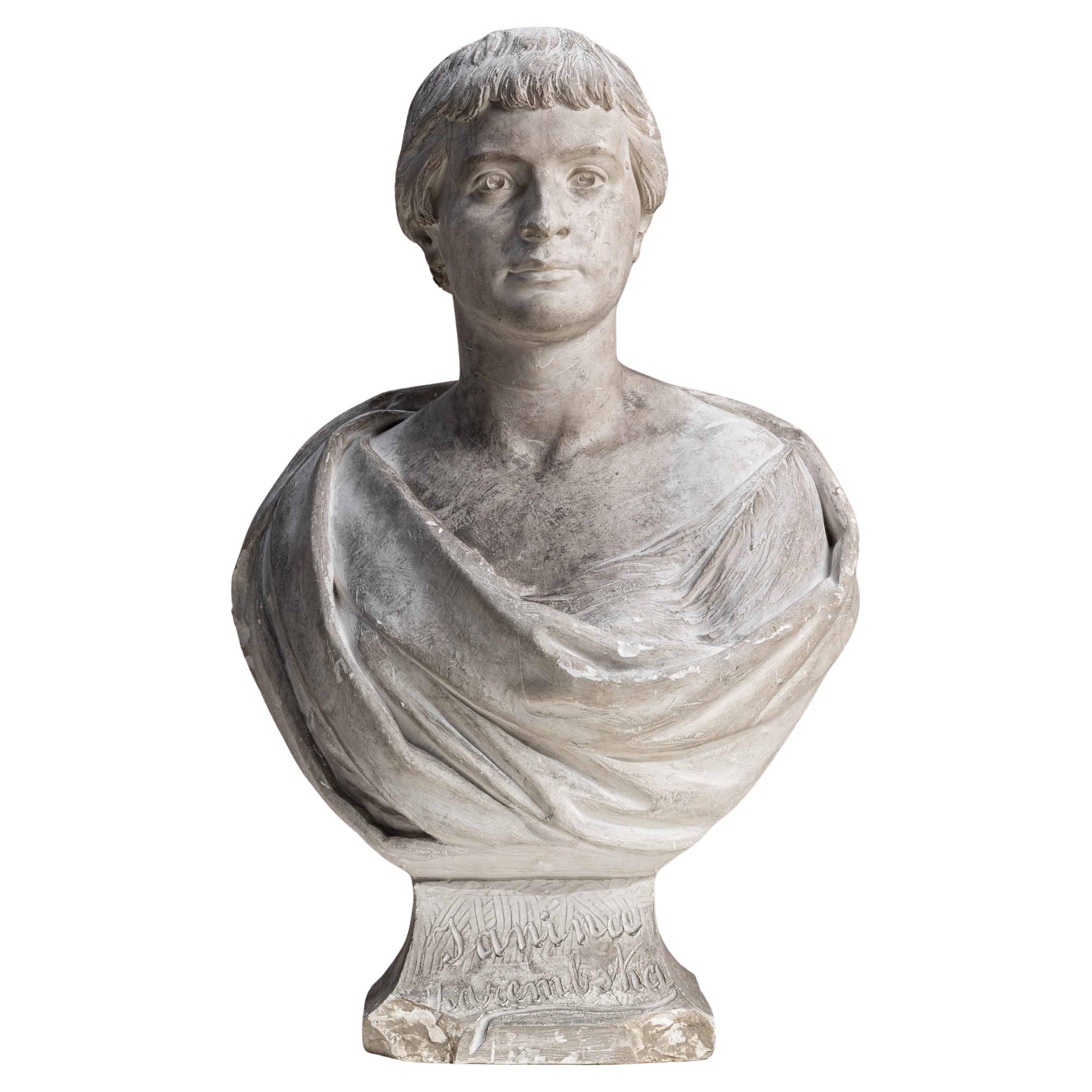 20th Century Polish Plaster Bust For Sale