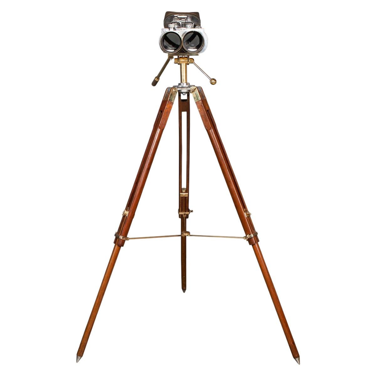 20th Century Polish TZK Binoculars On Telescopic Stand, c.1950