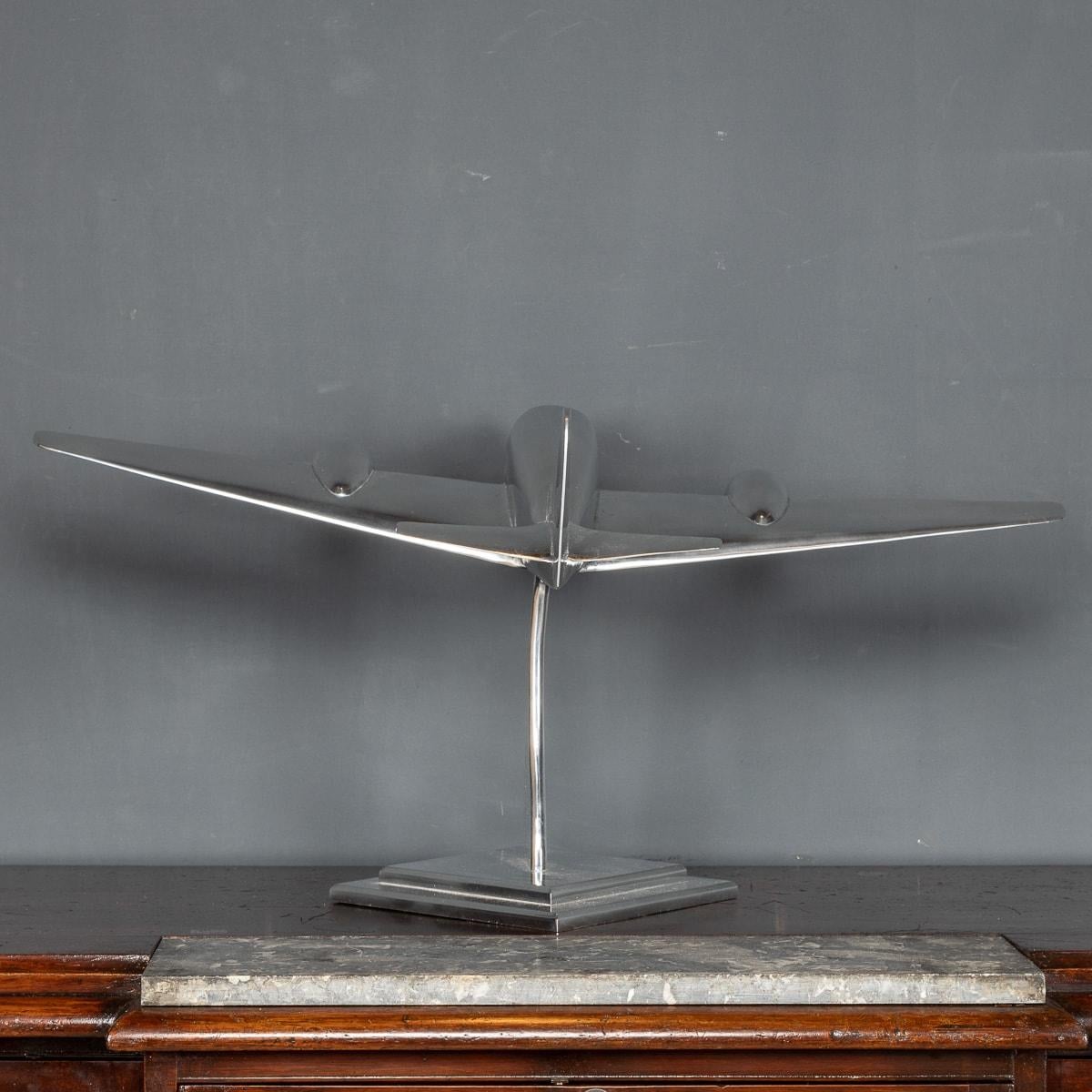 Art Deco 20th Century Polished Aluminium Model Of A Bomber Airplane, c.1950 For Sale