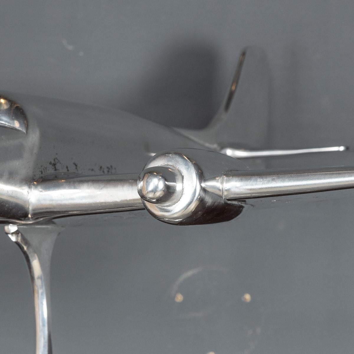 Aluminum 20th Century Polished Aluminium Model Of A Bomber Airplane, c.1950 For Sale
