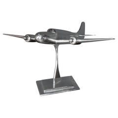 20th Century Polished Aluminium Model Of A Bomber Airplane, c.1950
