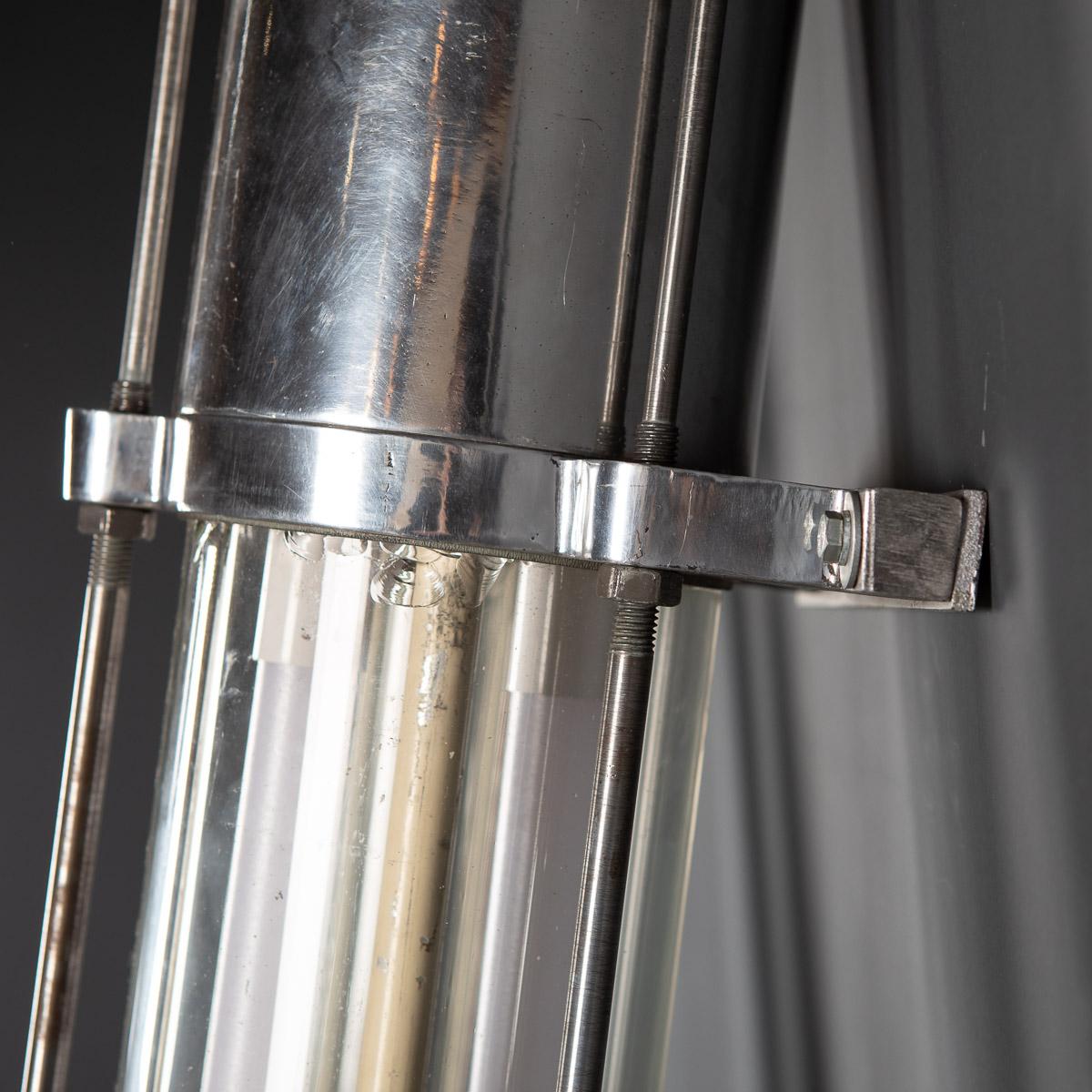 20th Century Polished Aluminium & Steel Industrial Strip Lights For Sale 9