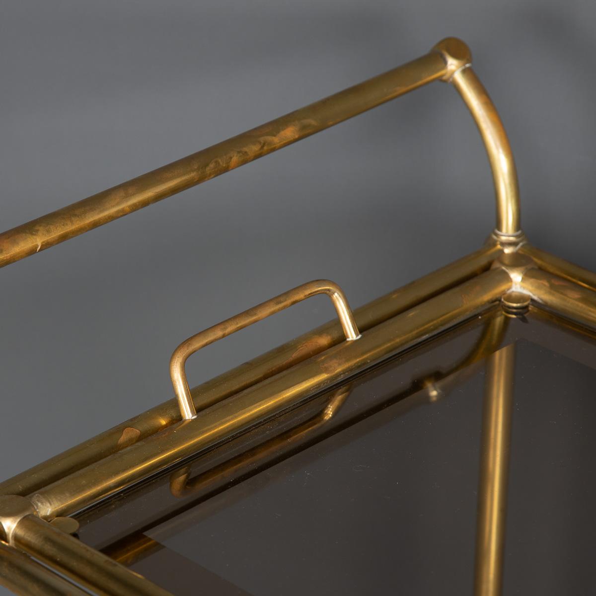 20th Century Polished Brass & Glass Drinks Trolley, c.1970 8