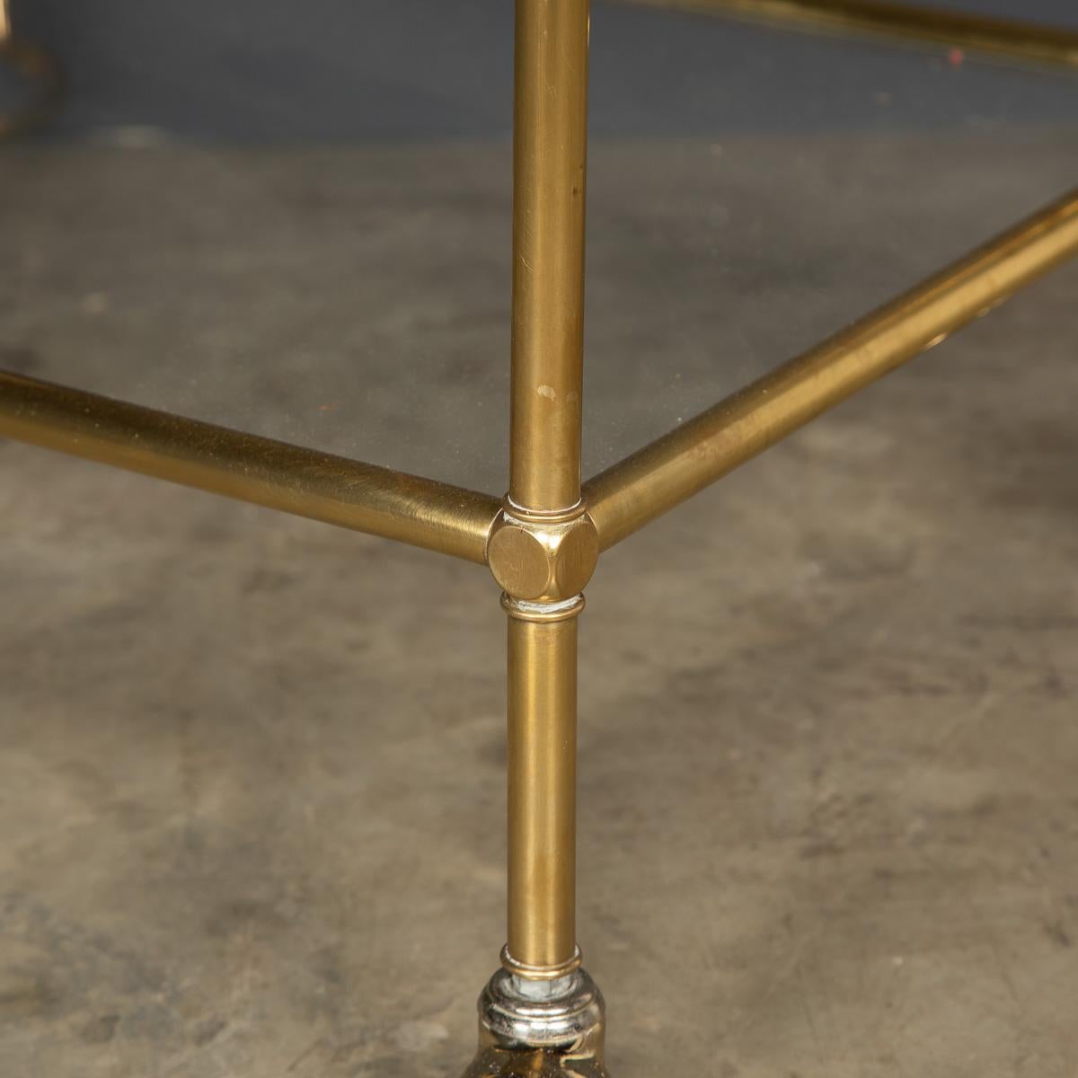 20th Century Polished Brass & Glass Drinks Trolley, c.1970 14