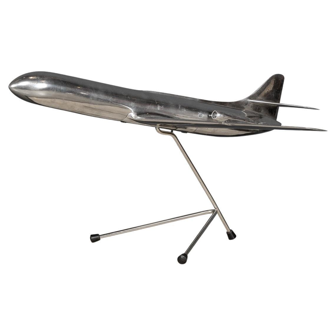 20th Century Polished Metal Model of an Airplane, c.1950