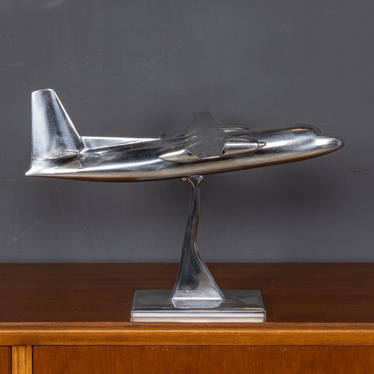 20th Century Polished Metal Passenger Plane, c.1950 In Good Condition For Sale In Royal Tunbridge Wells, Kent
