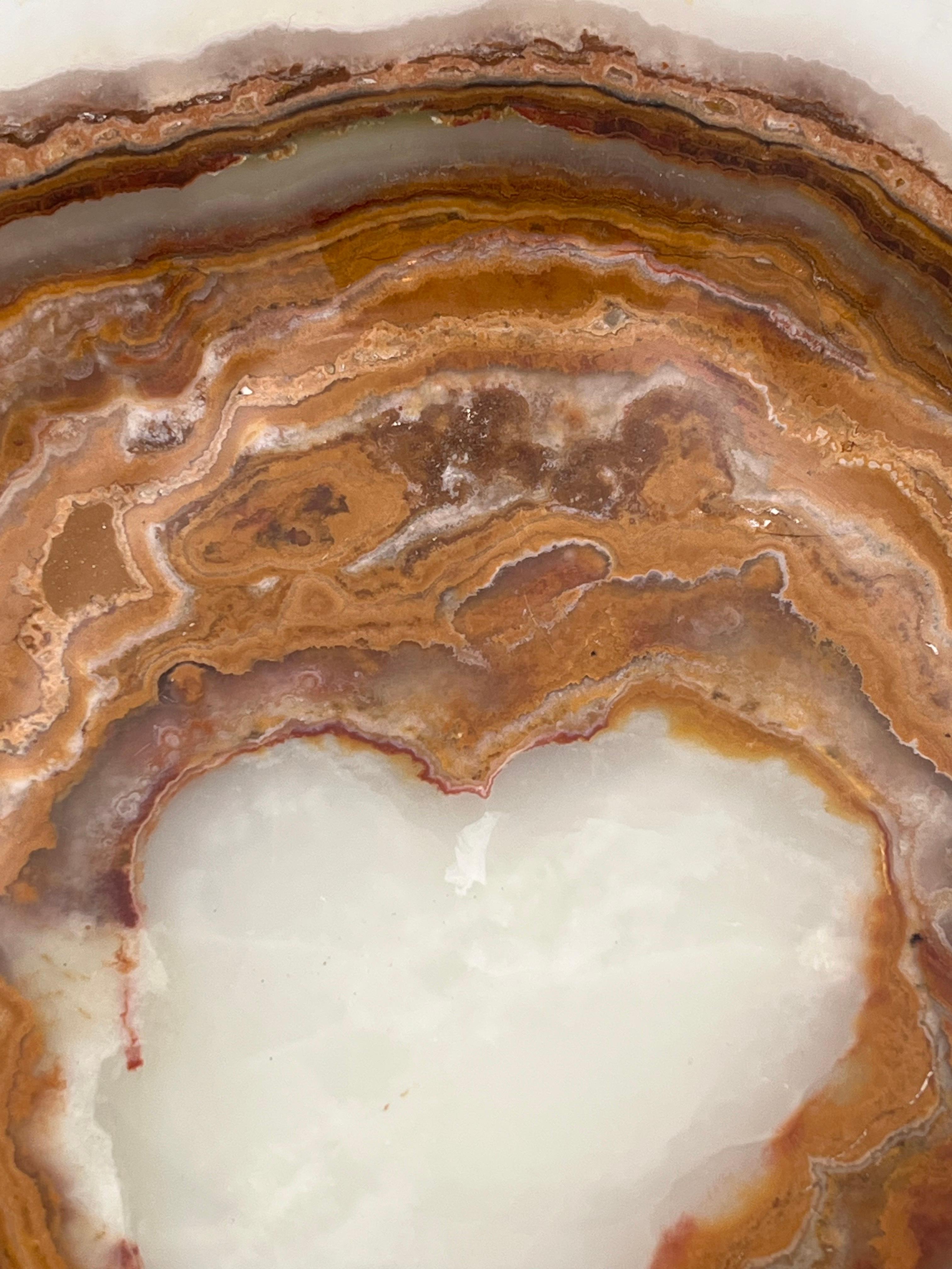 Ciotola Vide Poche in onice lucidato del XX secolo con inclusione di un cuore Nature in vendita 3