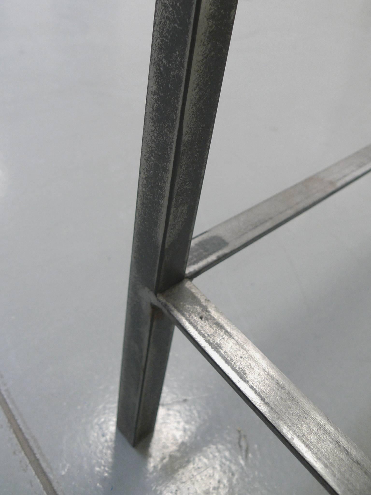 20th Century Polished Steel Console Table in the Style of Oscar Bach 5