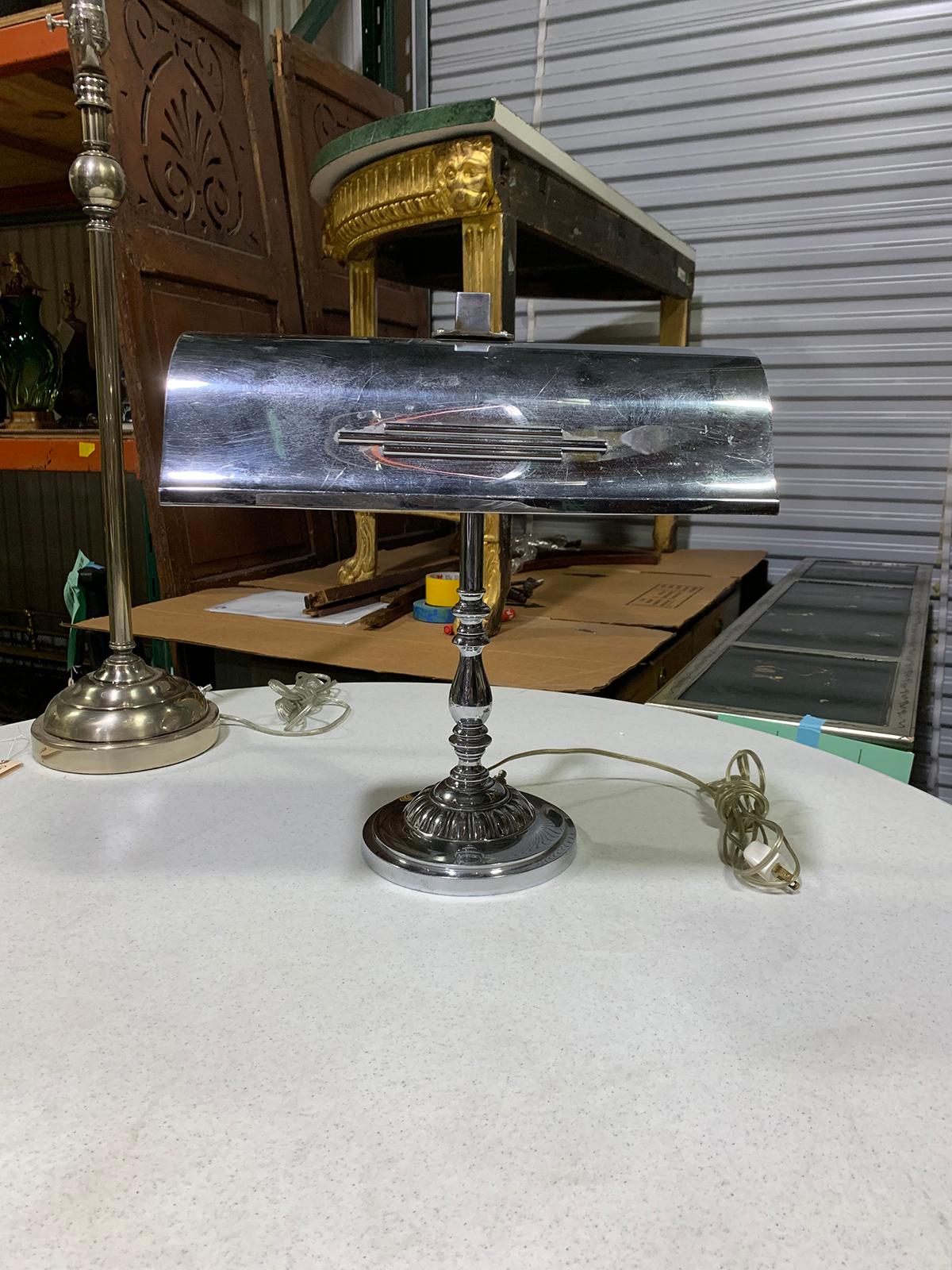 20th century polished steel desk lamp
New wiring.