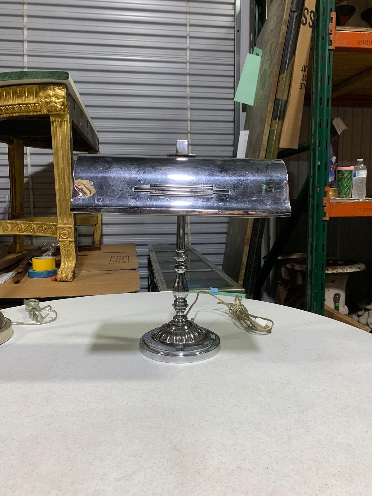 20th Century Polished Steel Desk Lamp In Good Condition For Sale In Atlanta, GA