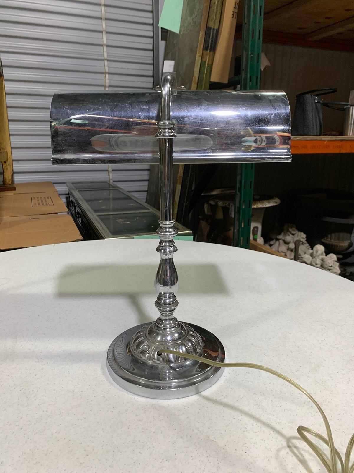 20th Century Polished Steel Desk Lamp For Sale 2