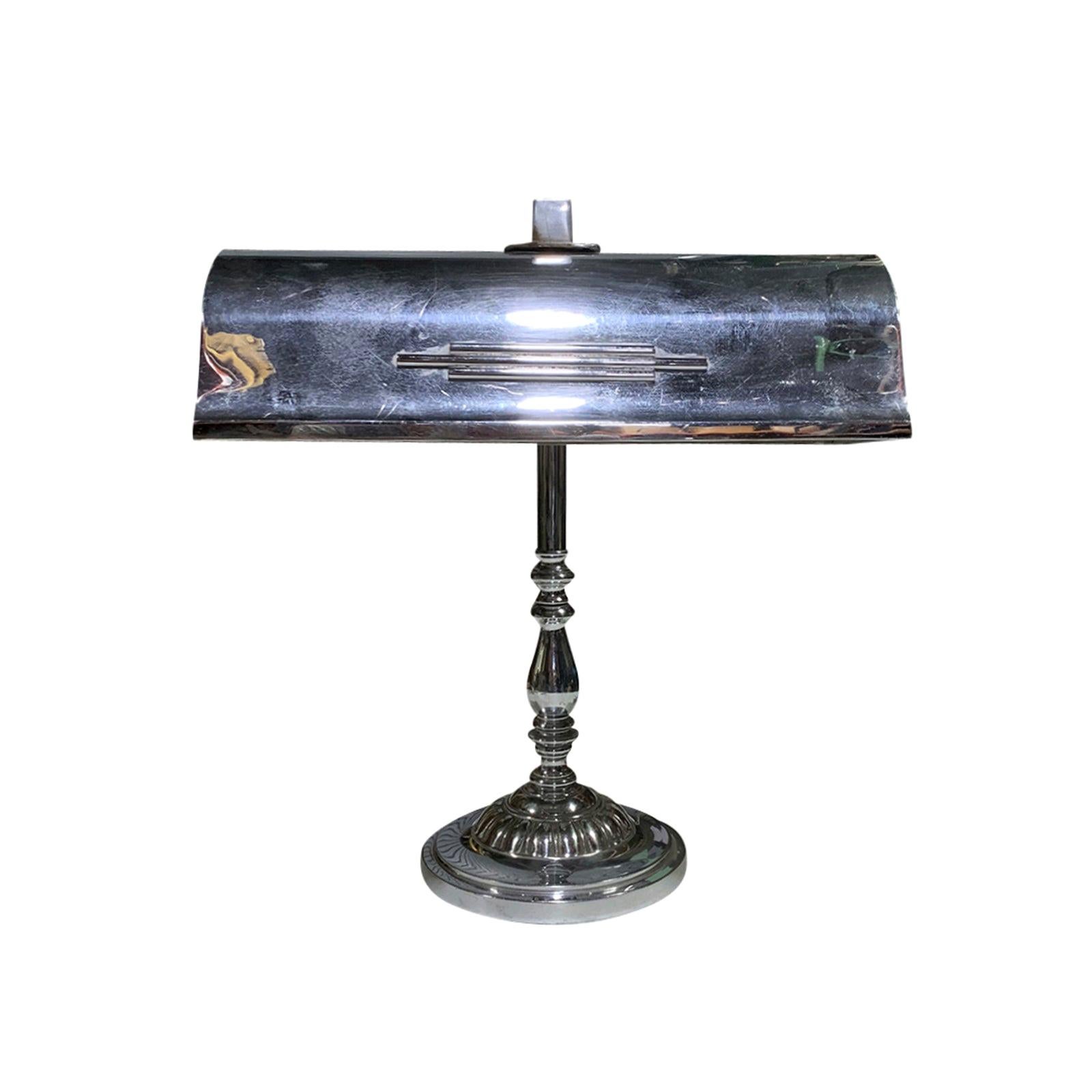 20th Century Polished Steel Desk Lamp For Sale