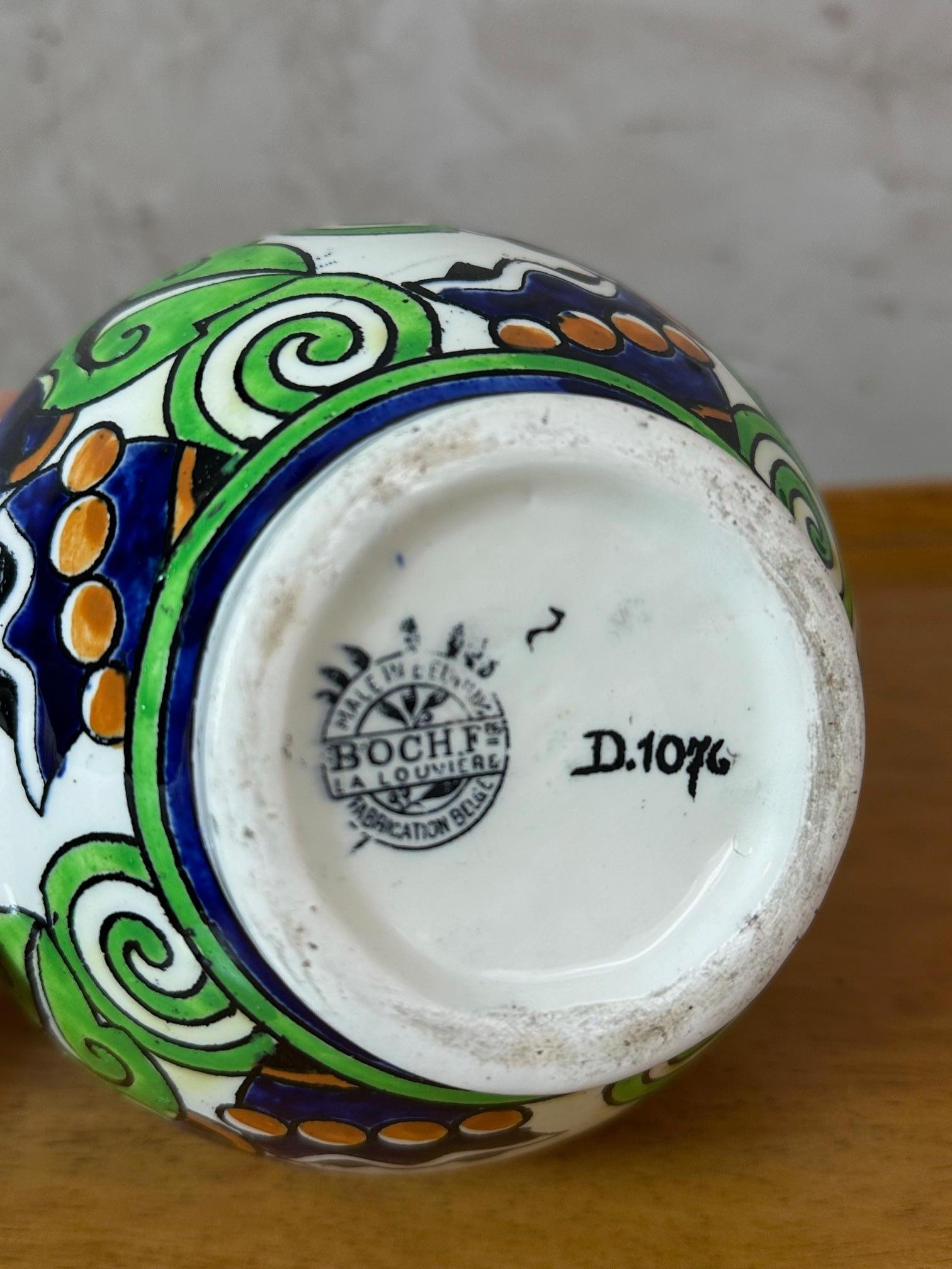 Ceramica Vaso in ceramica policroma del XX secolo Charles Catteau for Boch Freres in vendita