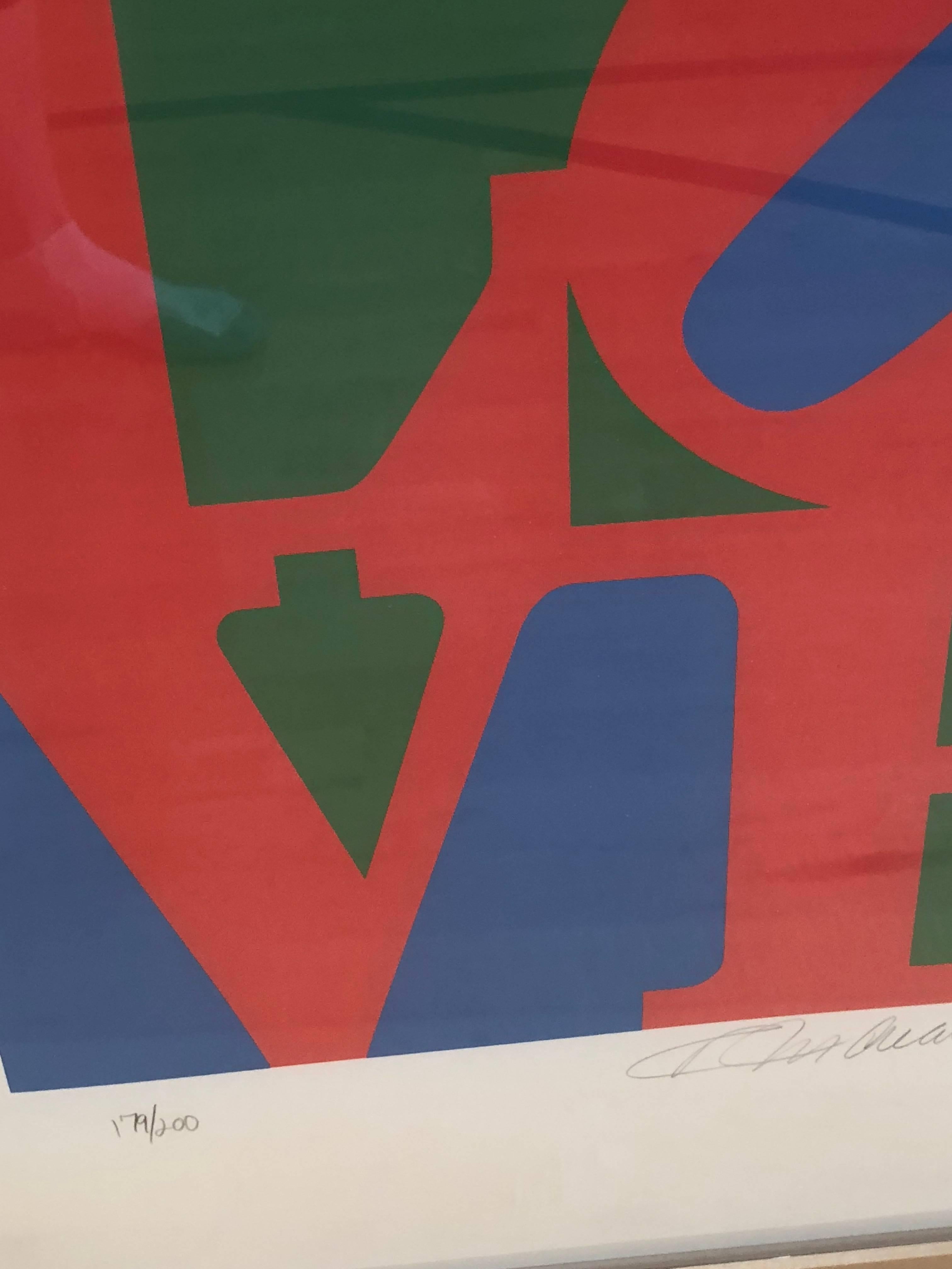 American 20th Century Pop Art Signed and Numbered Robert Indiana, LOVE, 1996