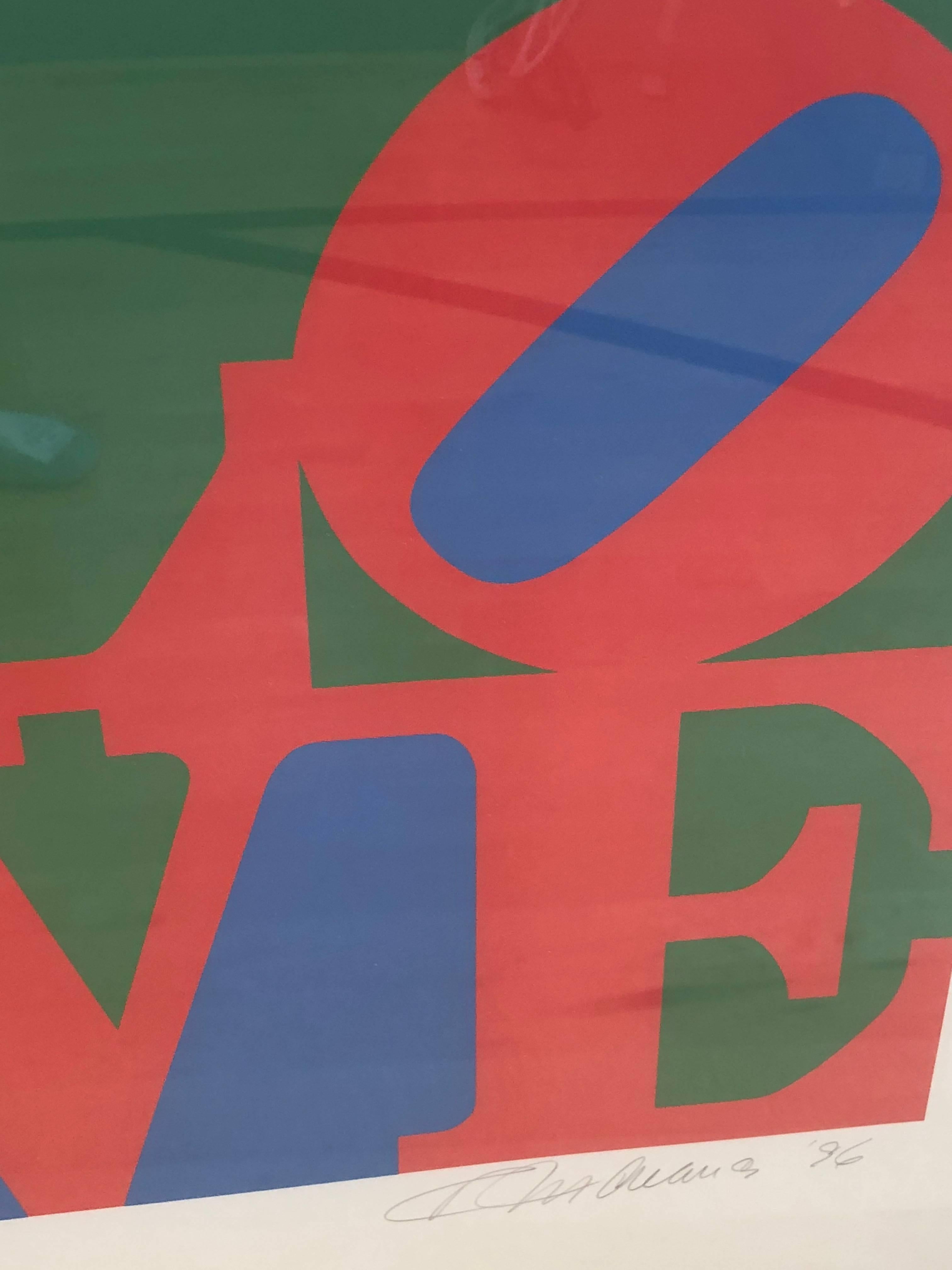 20th Century Pop Art Signed and Numbered Robert Indiana, LOVE, 1996 In Good Condition In Houston, TX