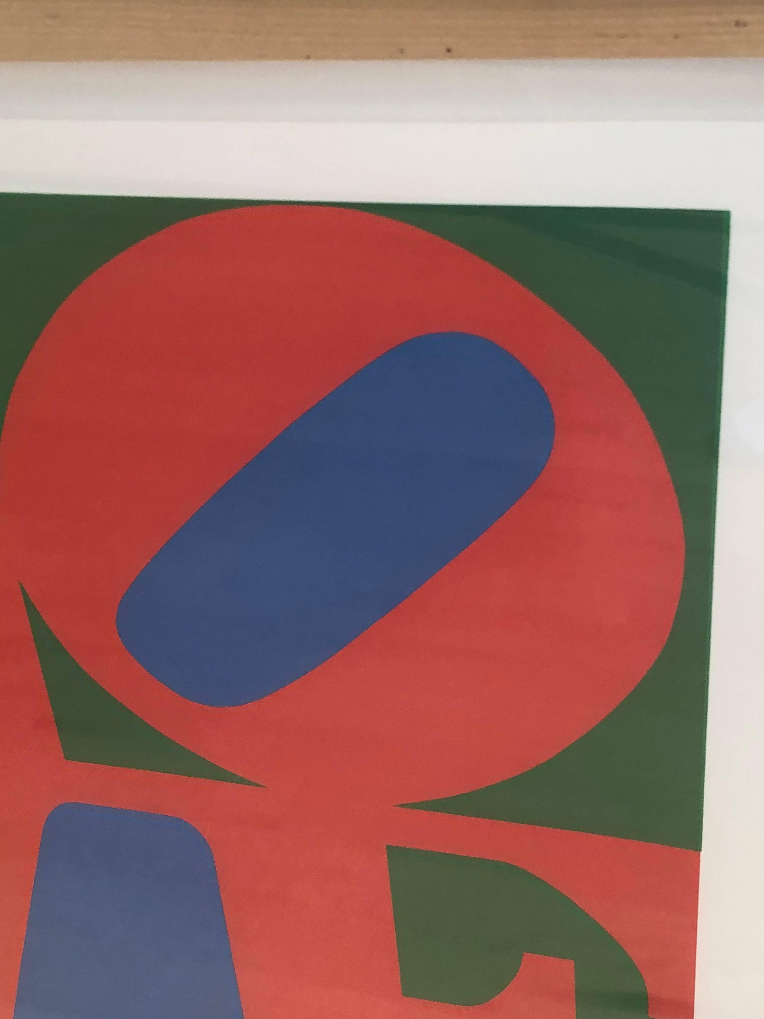 Paint 20th Century Pop Art Signed and Numbered Robert Indiana, LOVE, 1996
