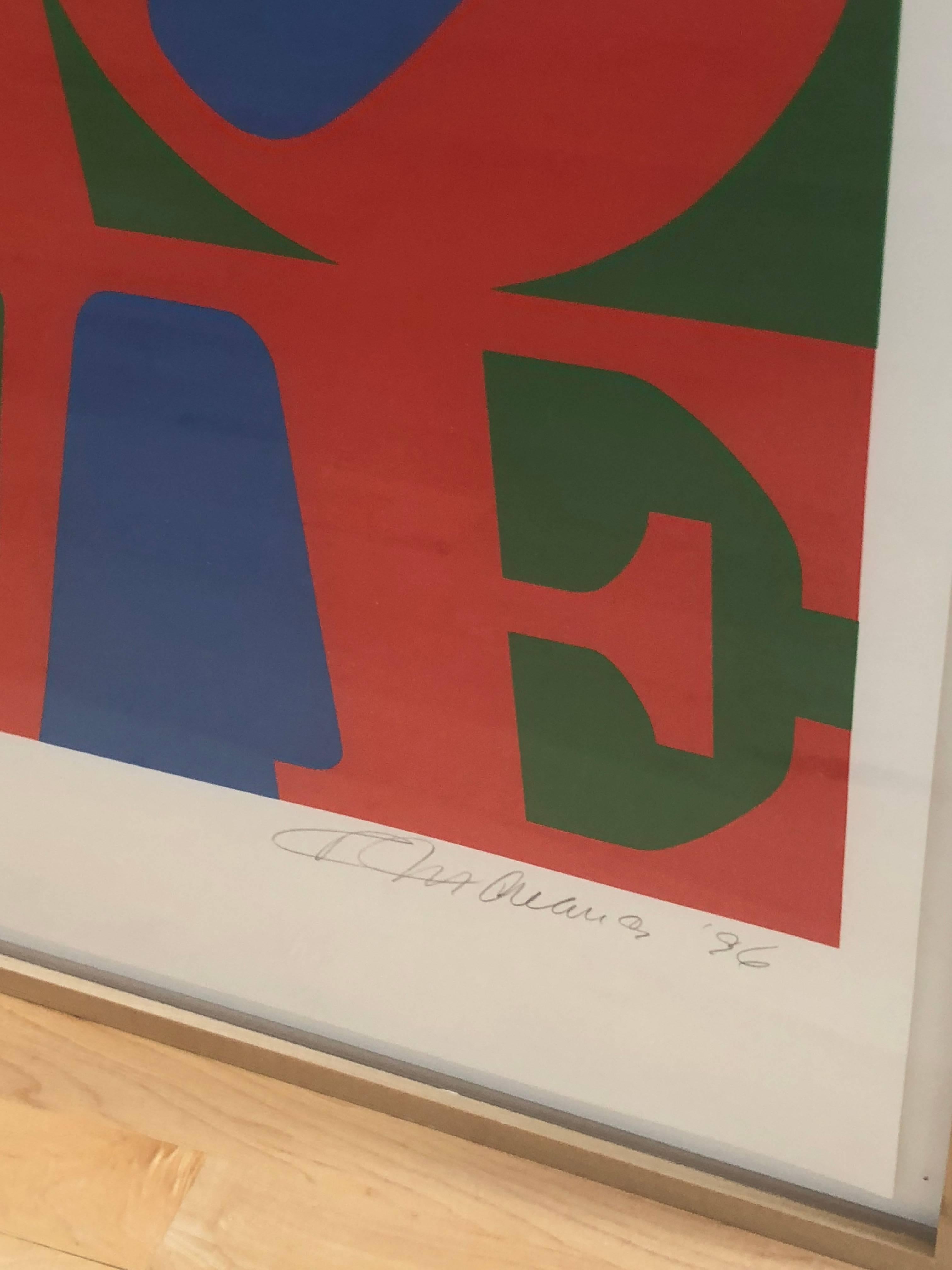 20th Century Pop Art Signed and Numbered Robert Indiana, LOVE, 1996 2