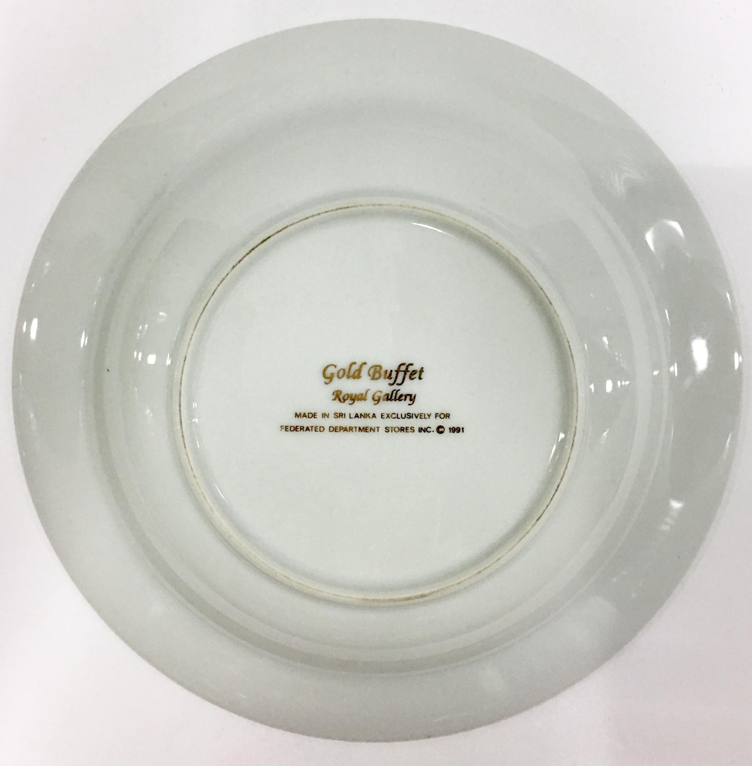 20th Century Porcelain & 22-Karat Gold Dinnerware S/13 By, Royal Gallery 4