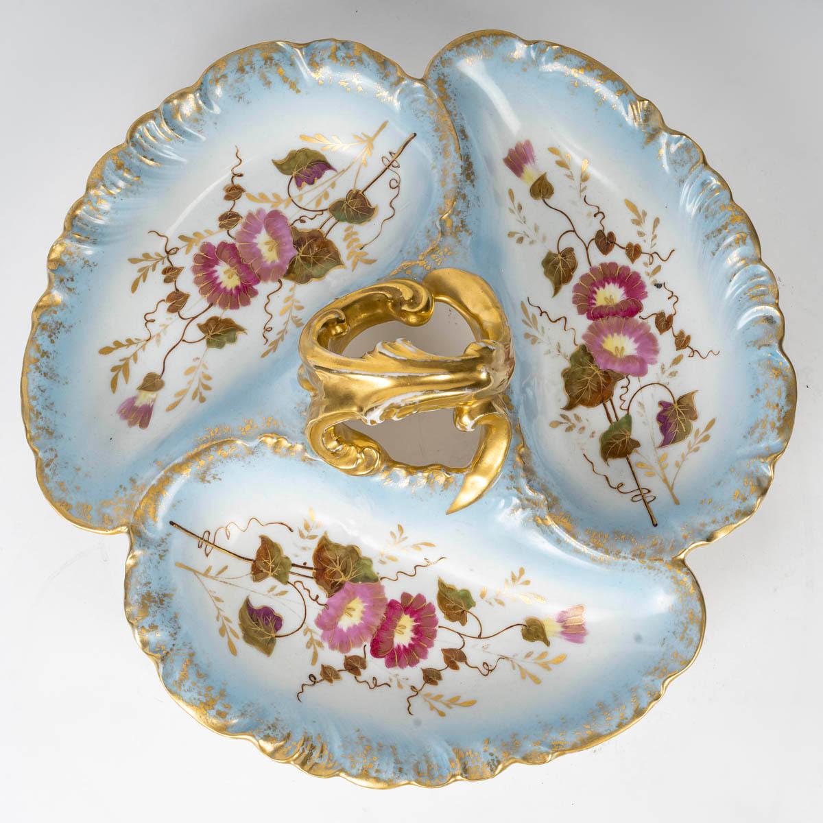 20th Century Porcelain Bowl and Aperitif Stand, Napoleon III Style. For Sale 1