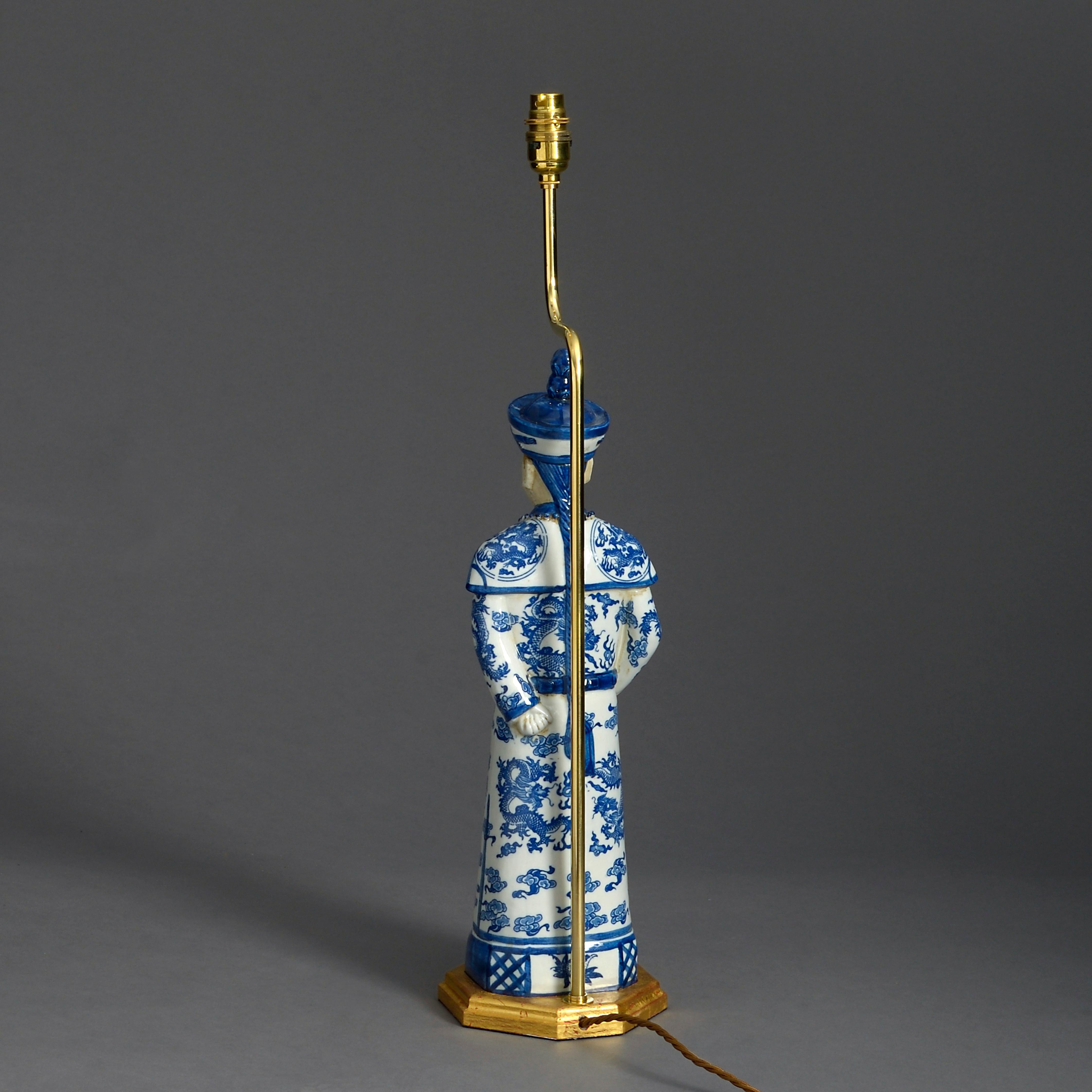 Chinese 20th Century Porcelain Lamp