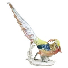 20th Century Porcelain Figurine Golden Pheasant by F. Karl Ens, Germany ca. 1920