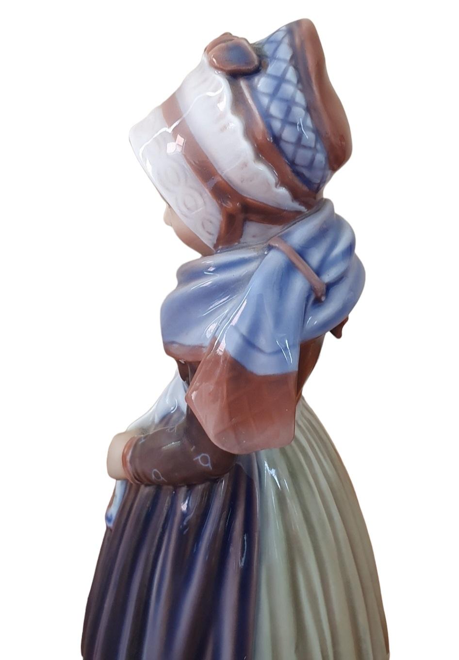 Danish 20th Century Porcelain Figurine of a Girl from Fanø  For Sale