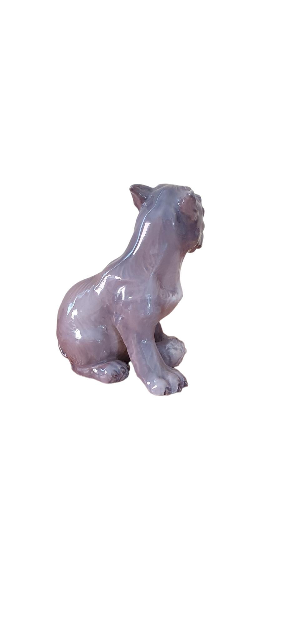 Hand-Painted 20th Century Porcelain Figurine of a Schnauzer Puppy For Sale