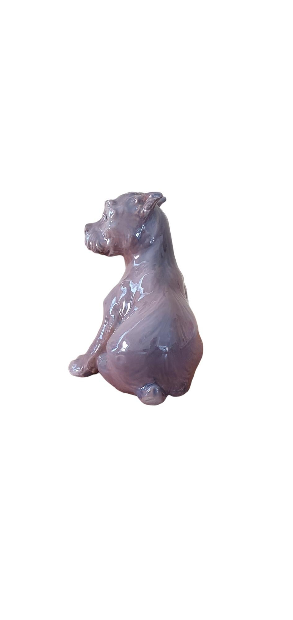 20th Century Porcelain Figurine of a Schnauzer Puppy In Good Condition For Sale In Brønshøj, DK