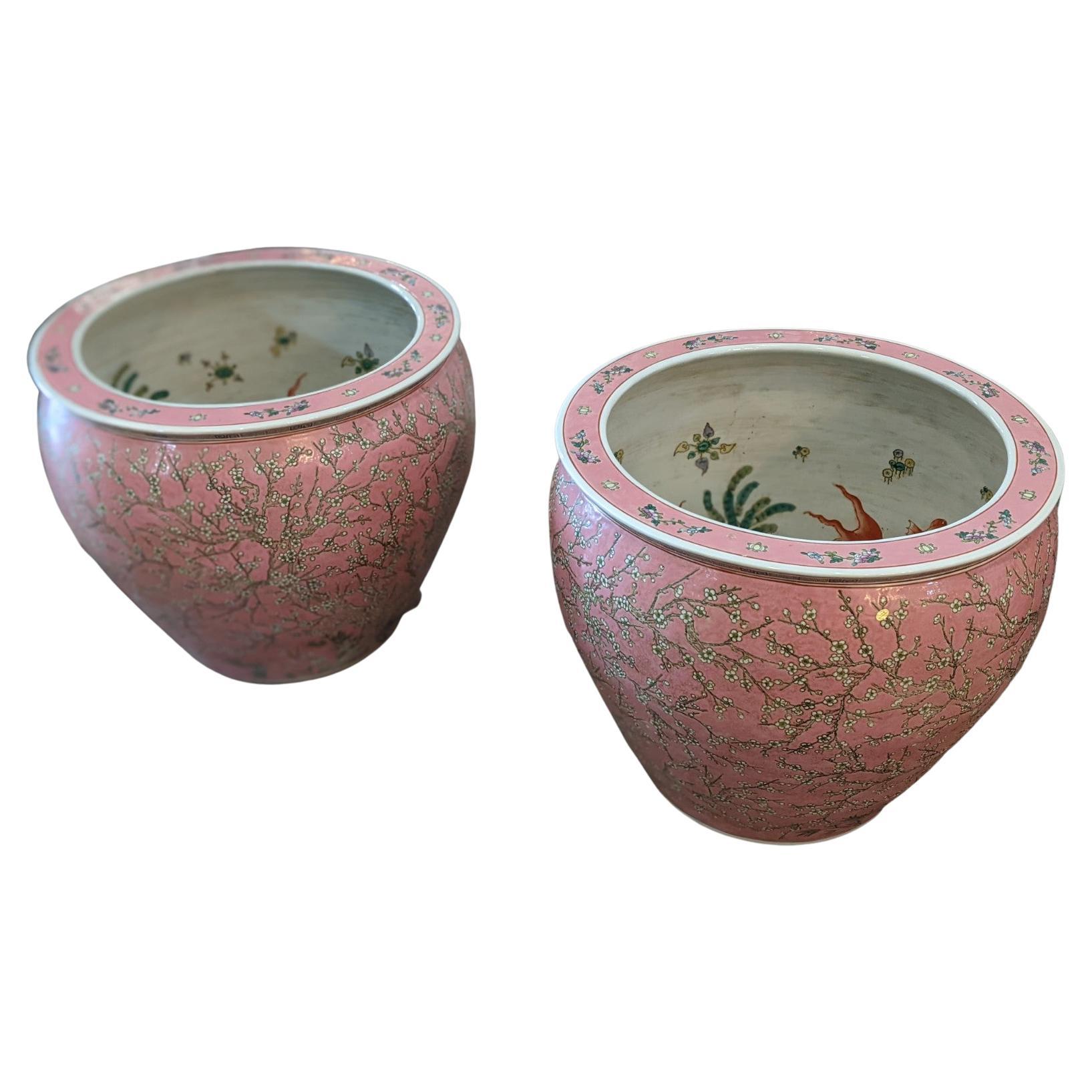 20th Century Porcelain Fish Bowls from China