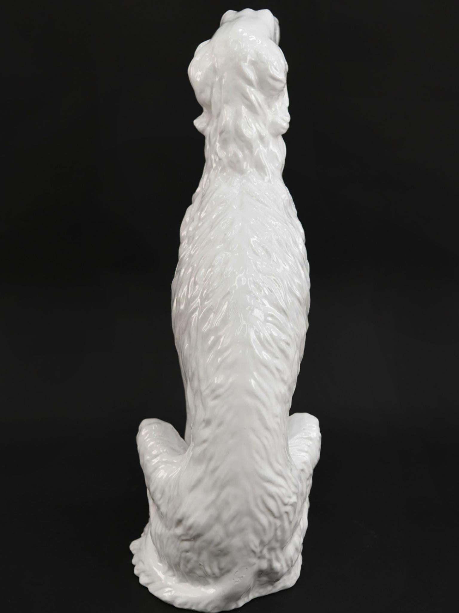 20th Century Porcelain Sculpture of a Russian Wolfhound 4