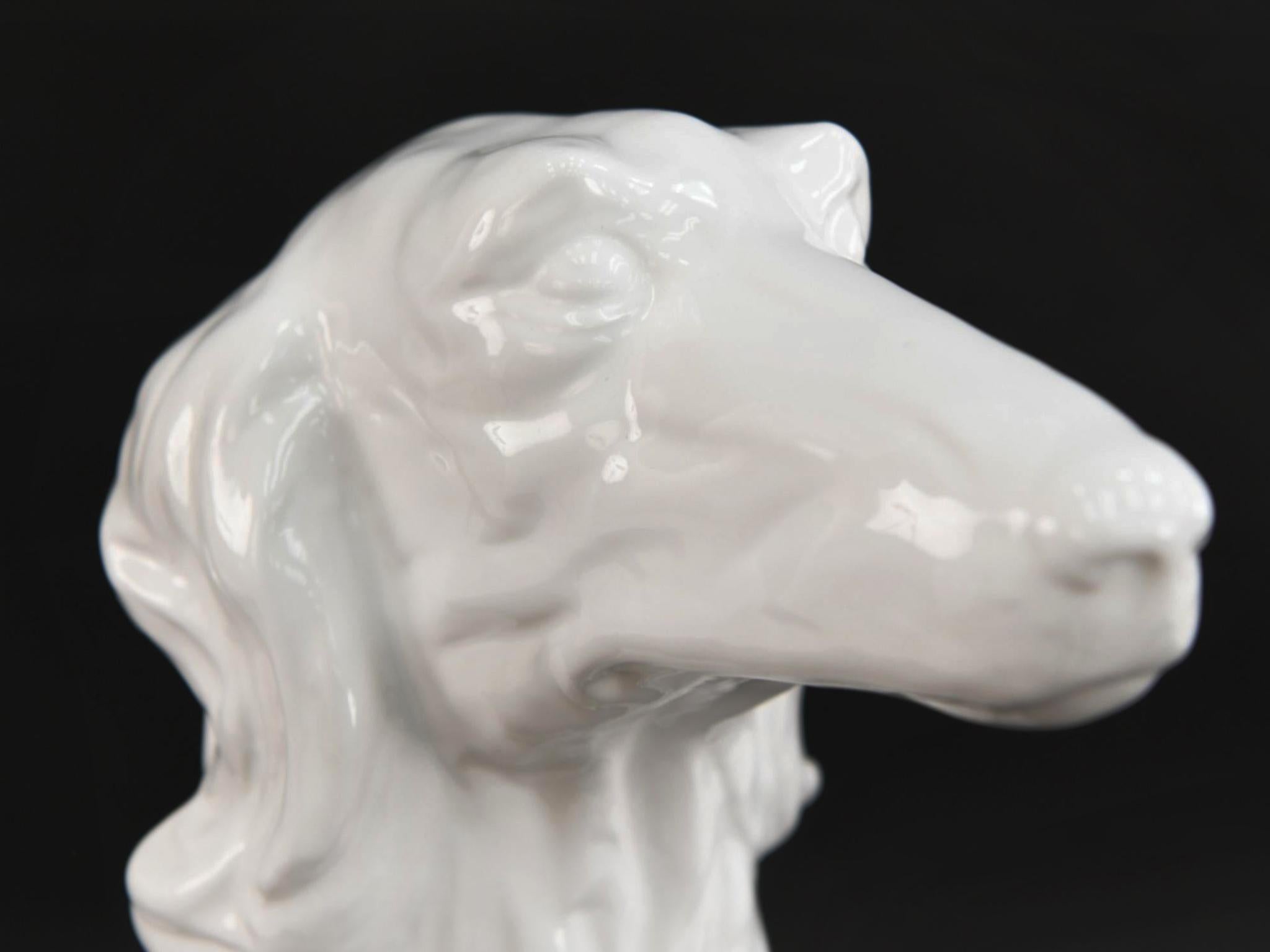 20th Century Porcelain Sculpture of a Russian Wolfhound 5