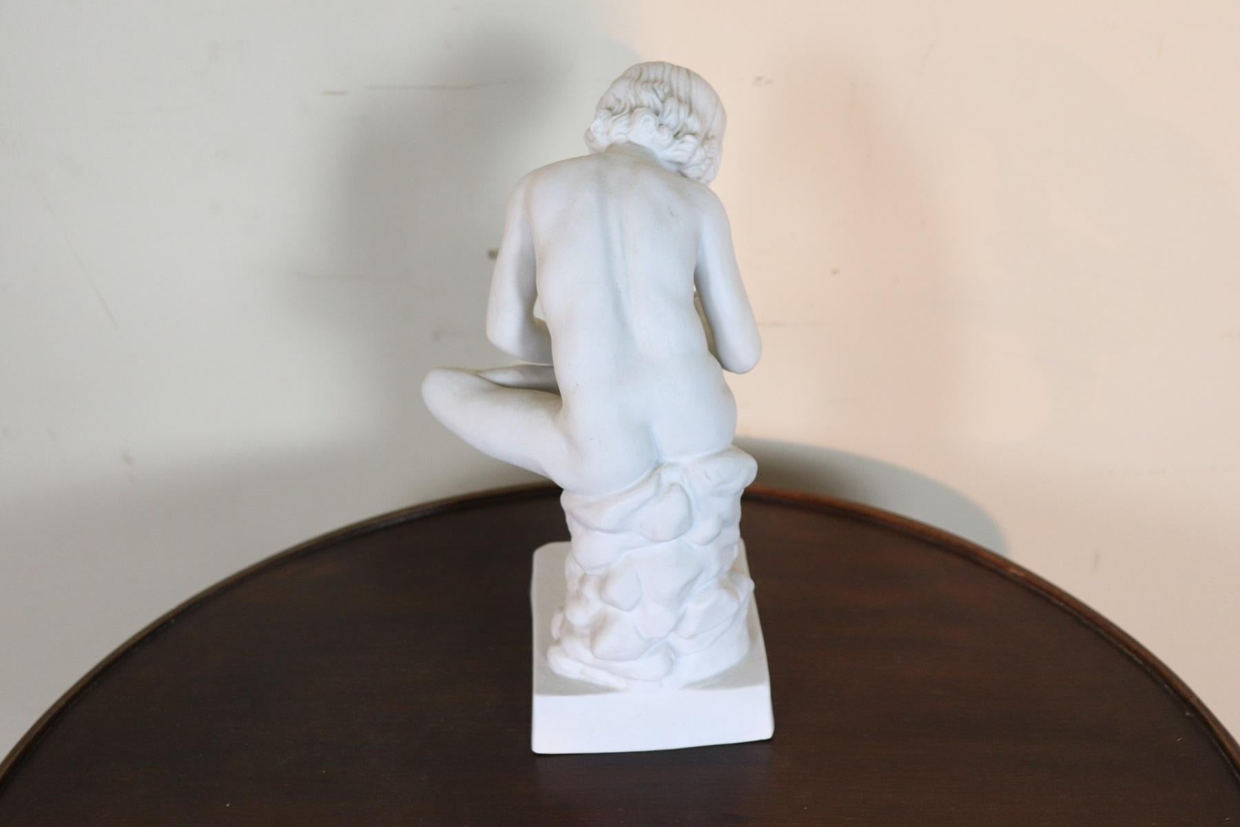Italian 20th Century Porcelain Sculpture Young Boy, Signed