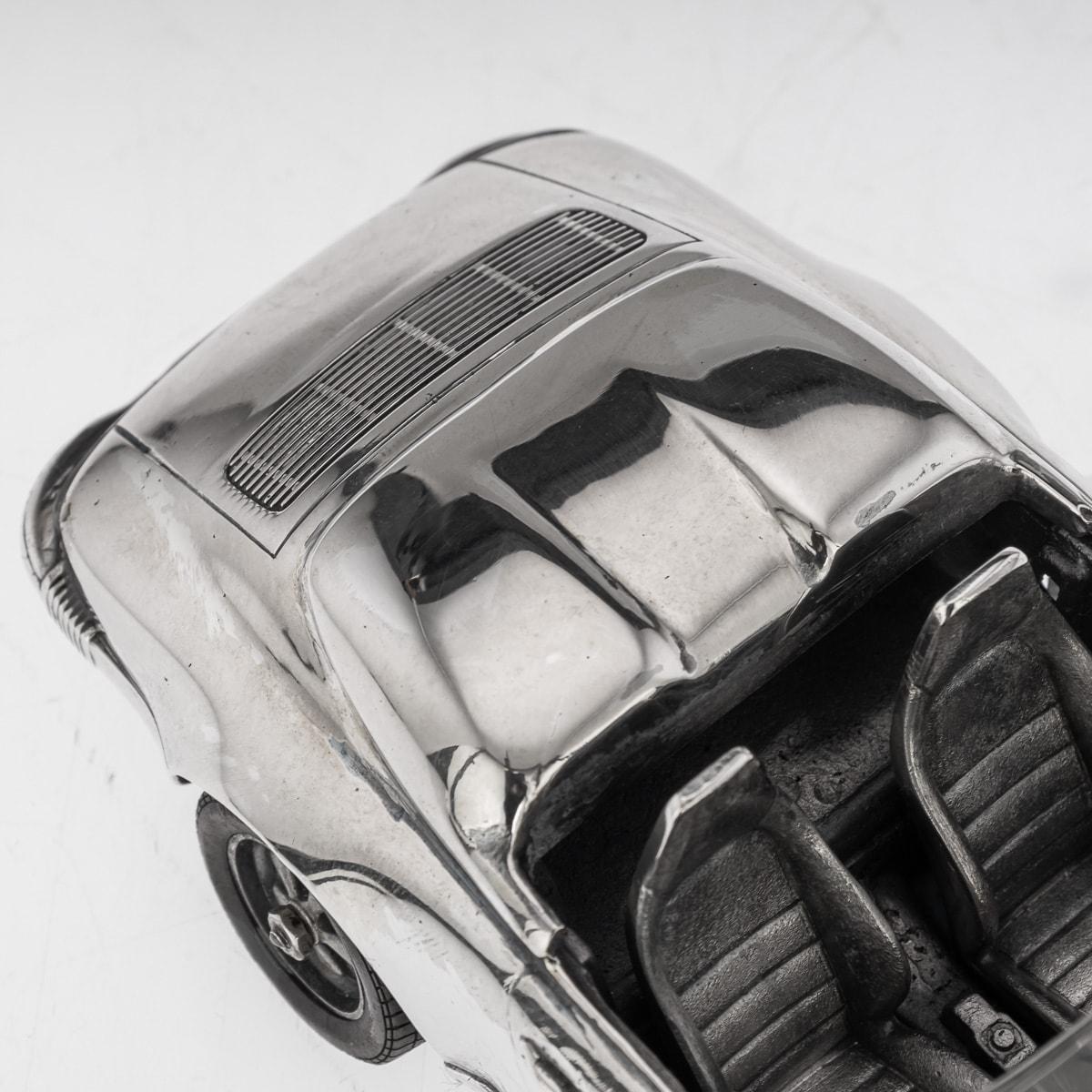 20th Century Porsche 911 Convertible Silver Model Of A Car, L Donati, c.1960 For Sale 10
