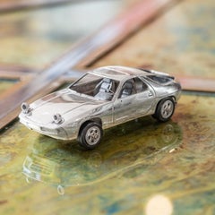 20th Century Porsche 928 Solid Silver Model Of A Car, L Donati, c.1960