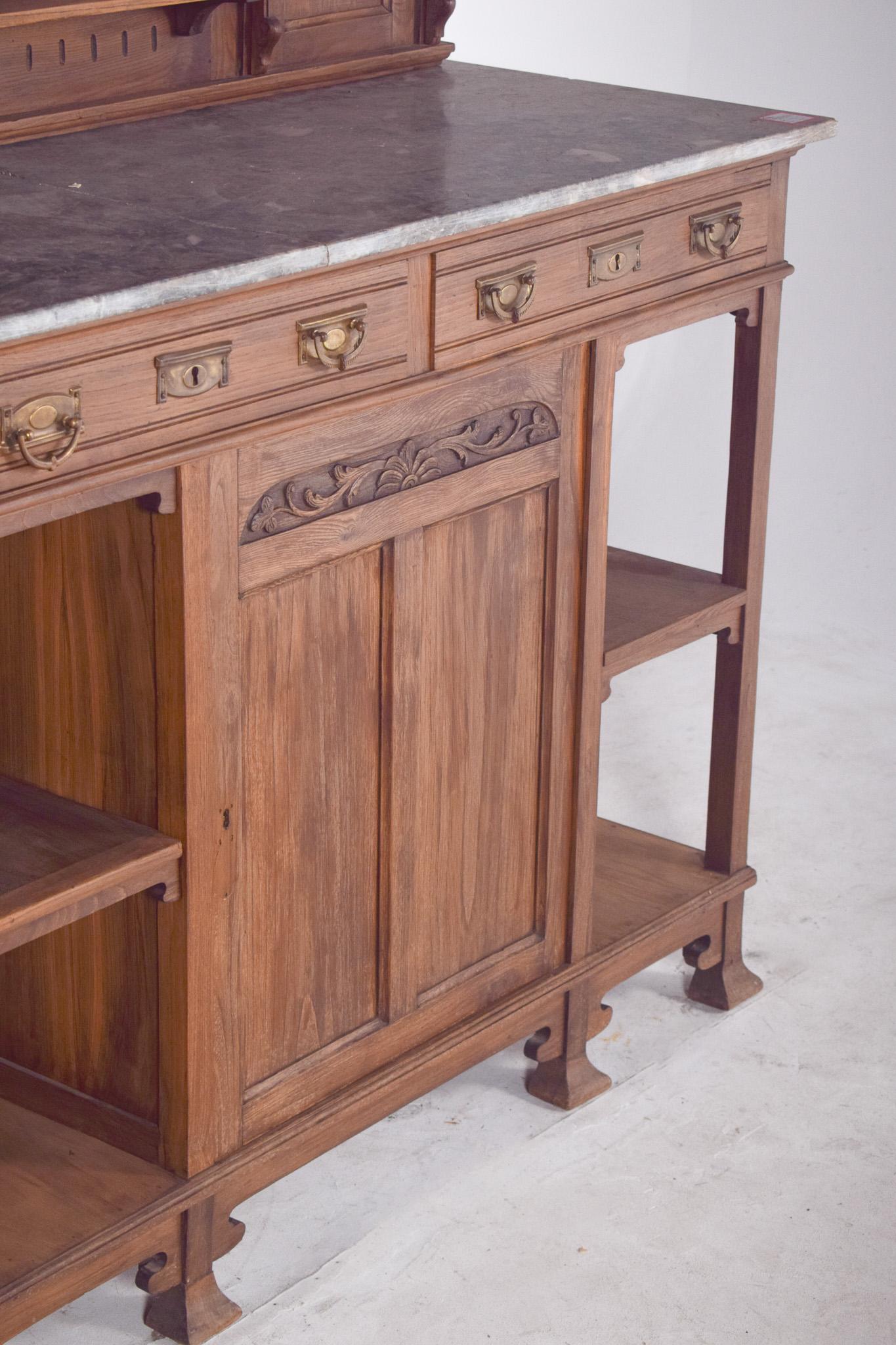 20th Century Portuguese Art Nouveau Tall Sideboard For Sale 3