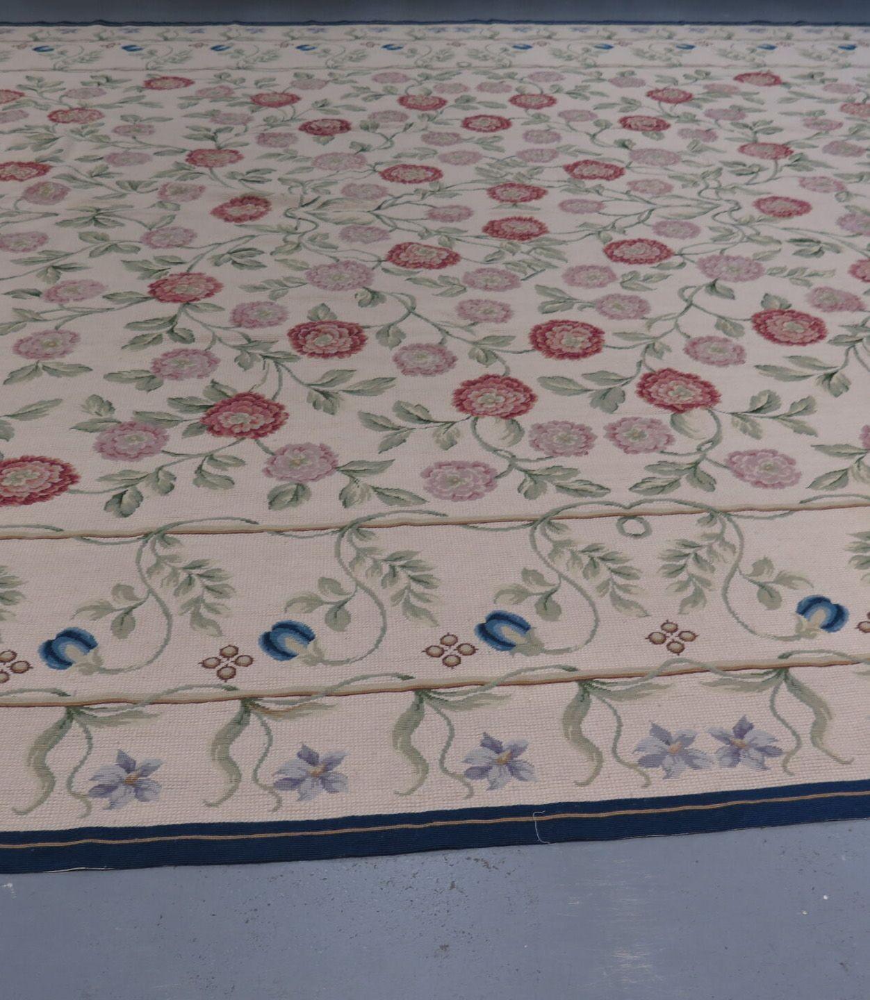 Late 20th Century 20th Century Portuguese Needlepoint Carpet For Sale