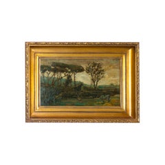 20th Century Portuguese Oil on Wood Landscape with Cow by Agostinho Mello Júnior