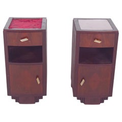 20th Century Portuguese Pair of Deco-Style Bedside Tables