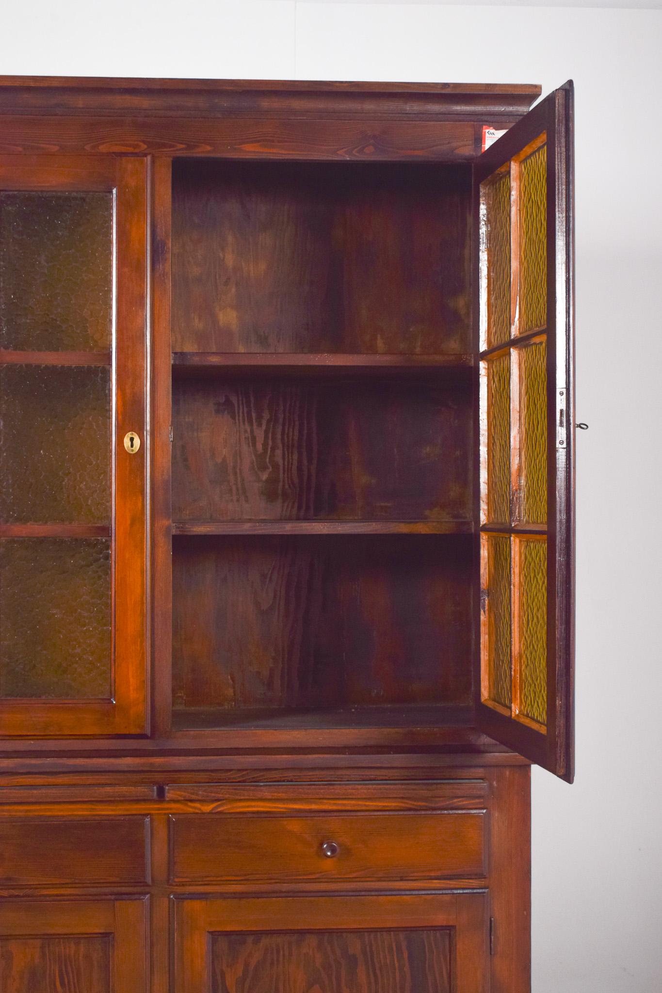 Wood 20th Century Portuguese Two-body Display Cabinet For Sale