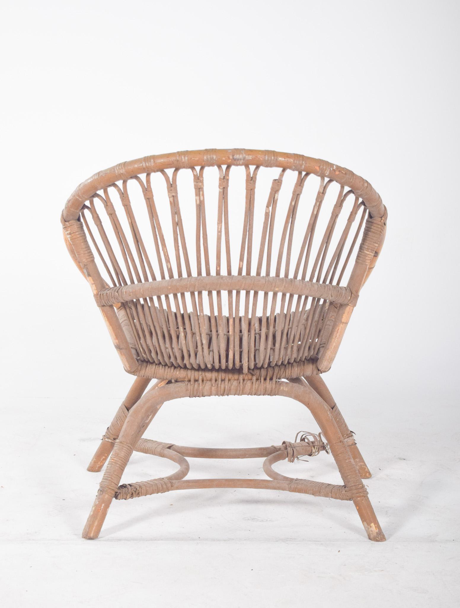 Chaise en osier portugaise du 20e siècle en vente 3