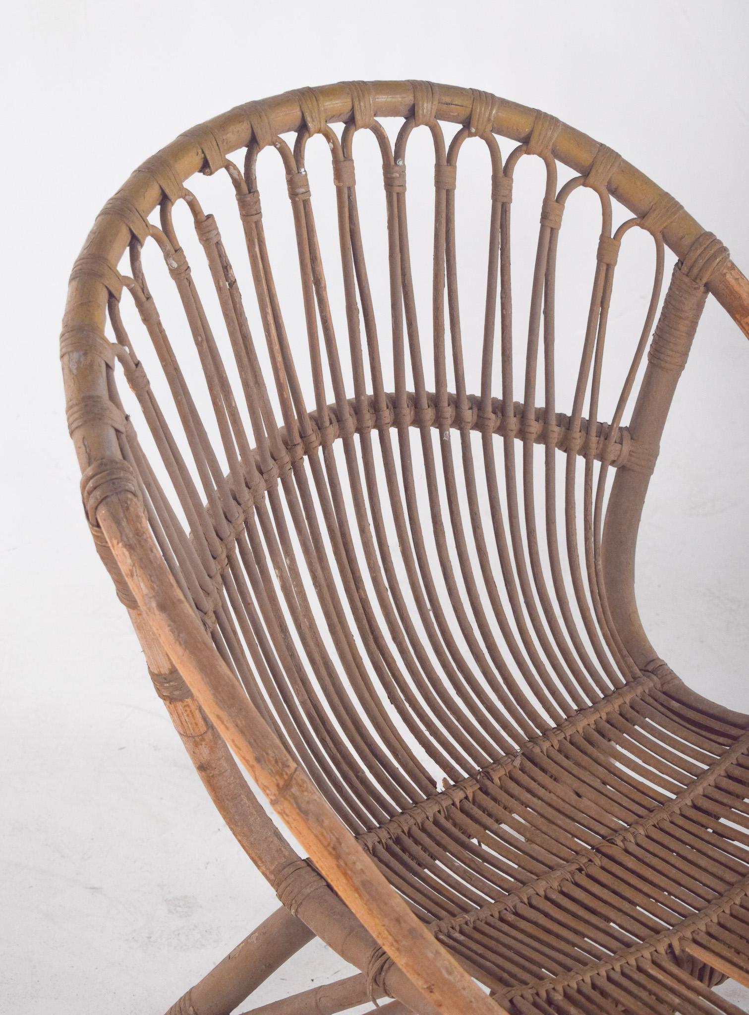 Portugais Chaise en osier portugaise du 20e siècle en vente