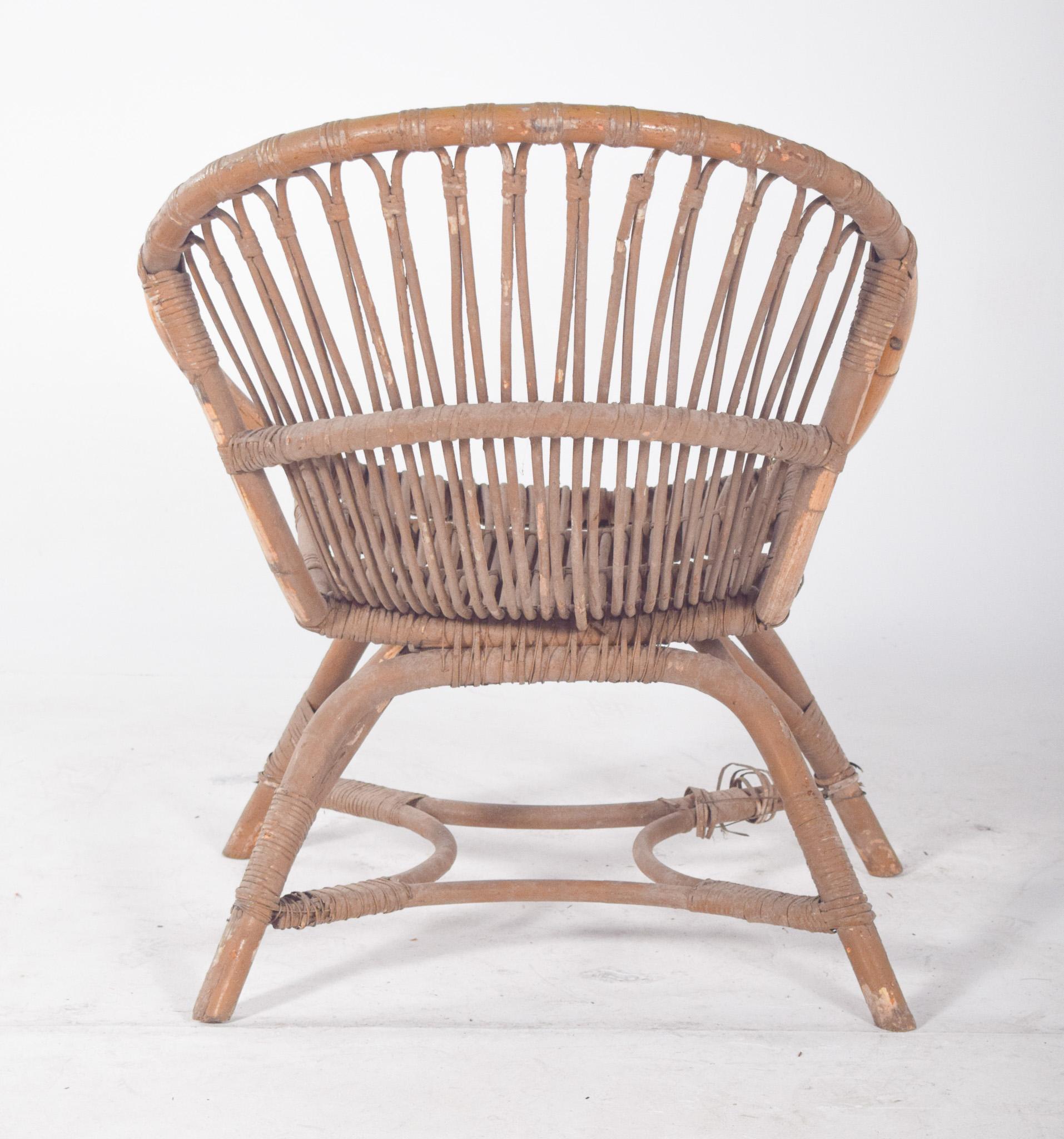 Chaise en osier portugaise du 20e siècle en vente 2