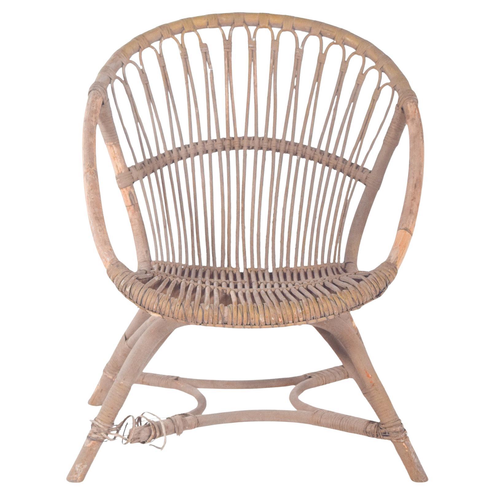 Chaise en osier portugaise du 20e siècle en vente