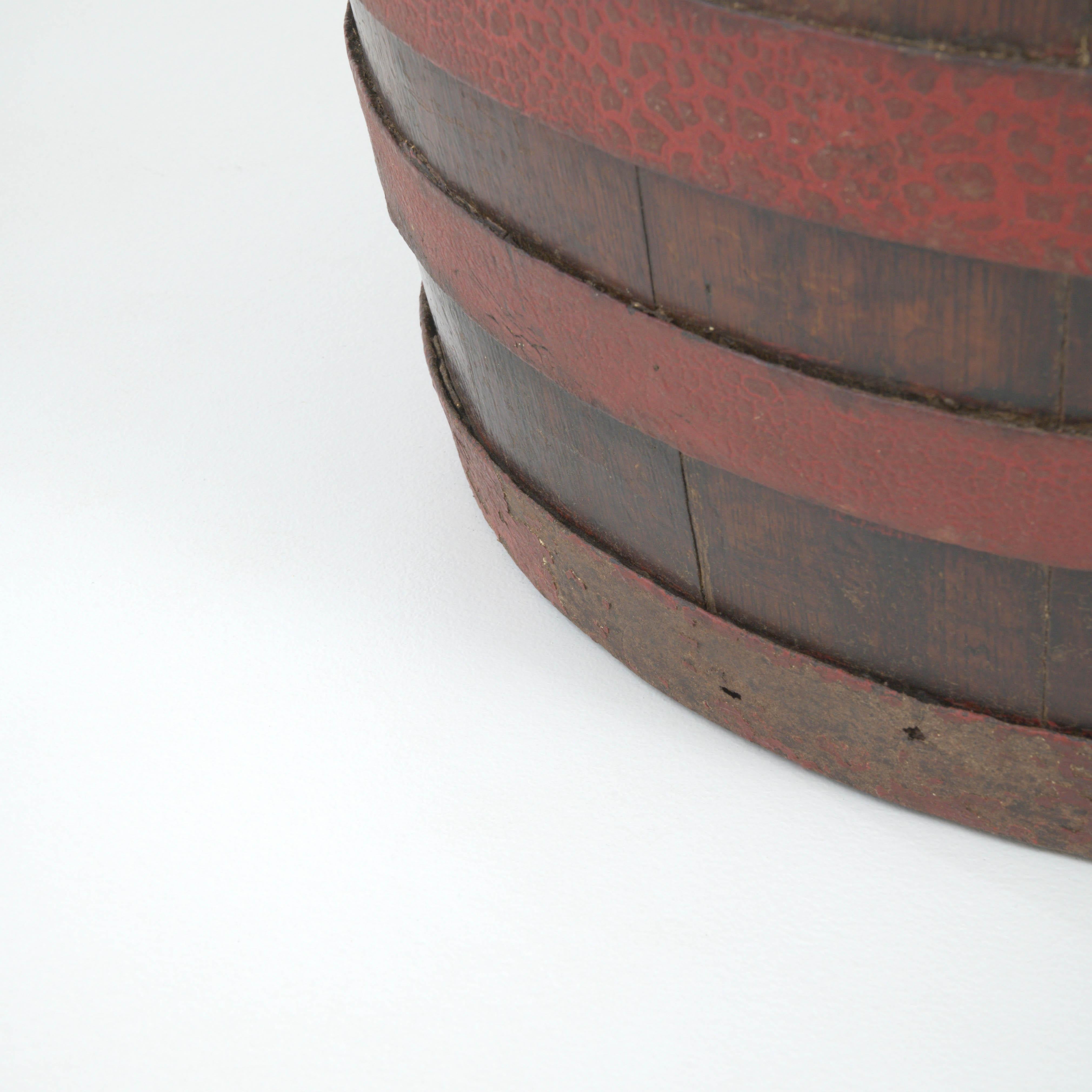 20th Century Portuguese Wooden Barrel Side Table For Sale 5