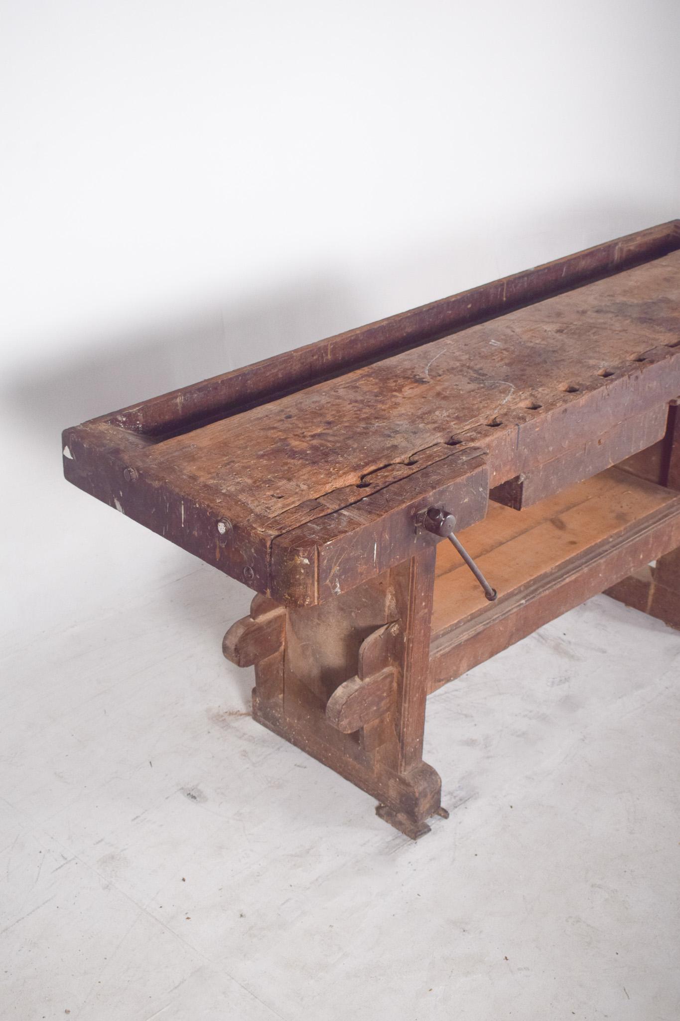 20th Century 20th-Century Portuguese Woodworker's Workbench For Sale