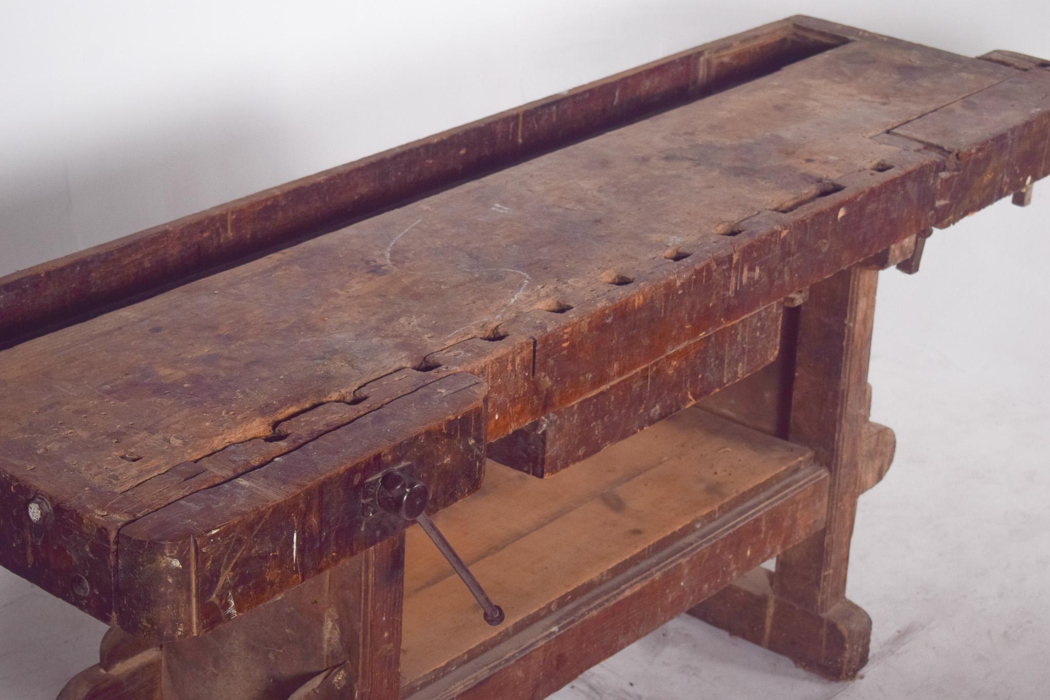 20th-Century Portuguese Woodworker's Workbench For Sale 2